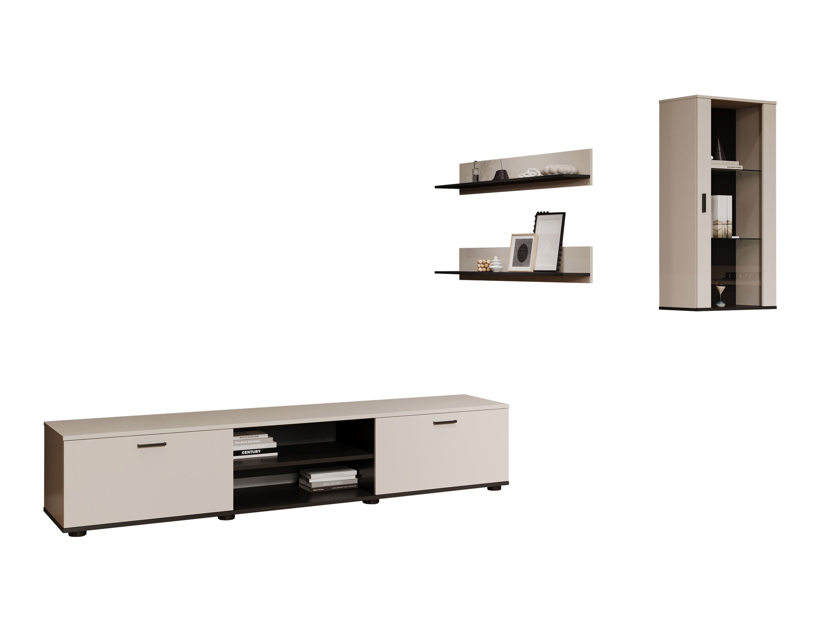 Svetainės komplektas Tornola 113 (Kašmyras + Juoda)