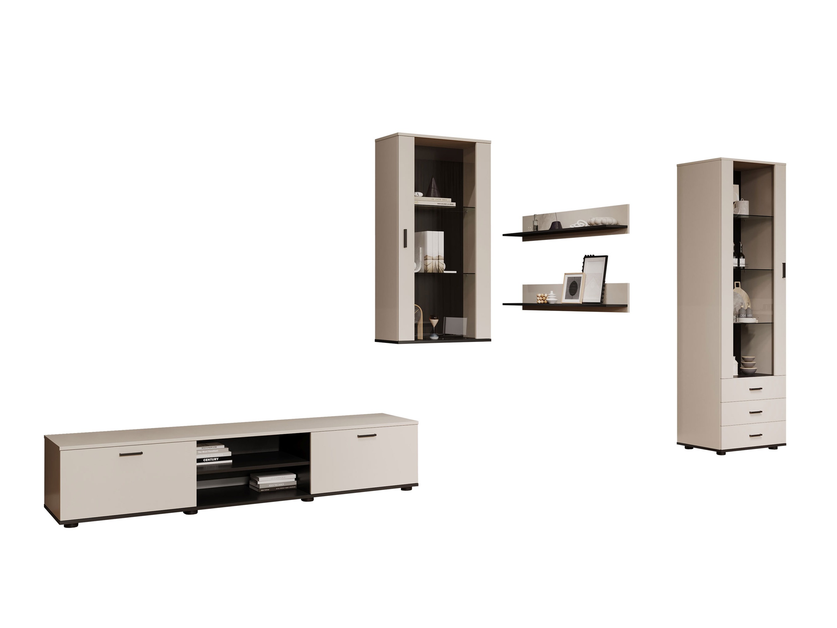 Svetainės komplektas Tornola 114 (Kašmyras + Juoda)