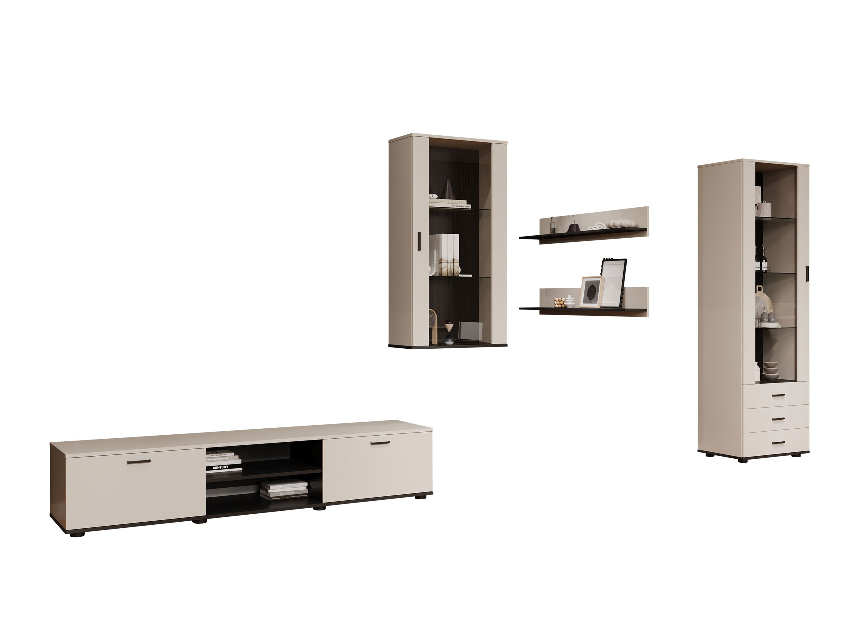 Svetainės komplektas Tornola 114 (Kašmyras + Juoda)