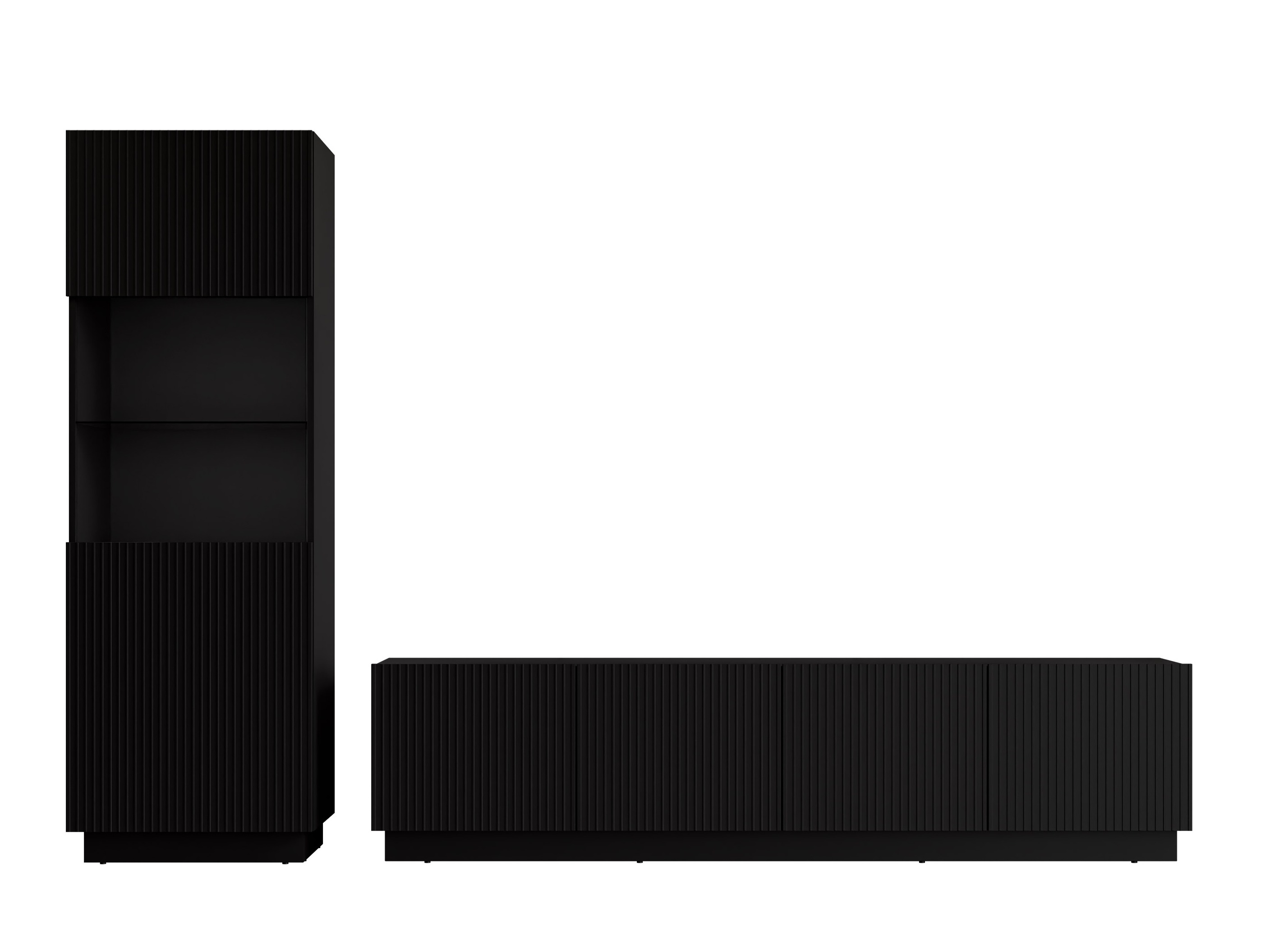 Svetainės komplektas Lusonu 107 (Juoda)