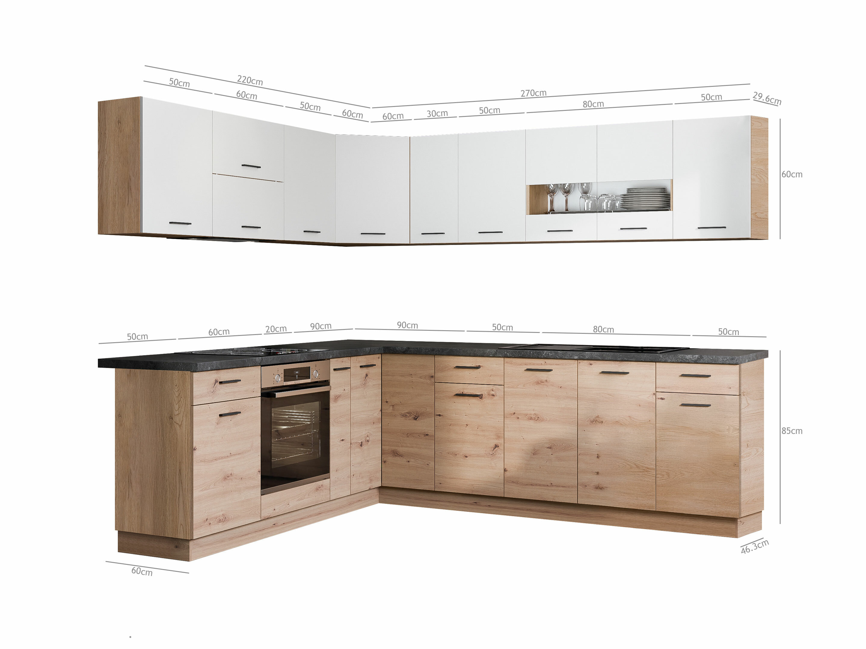 Modulinis virtuvės komplektas Ati White Artisan 100
