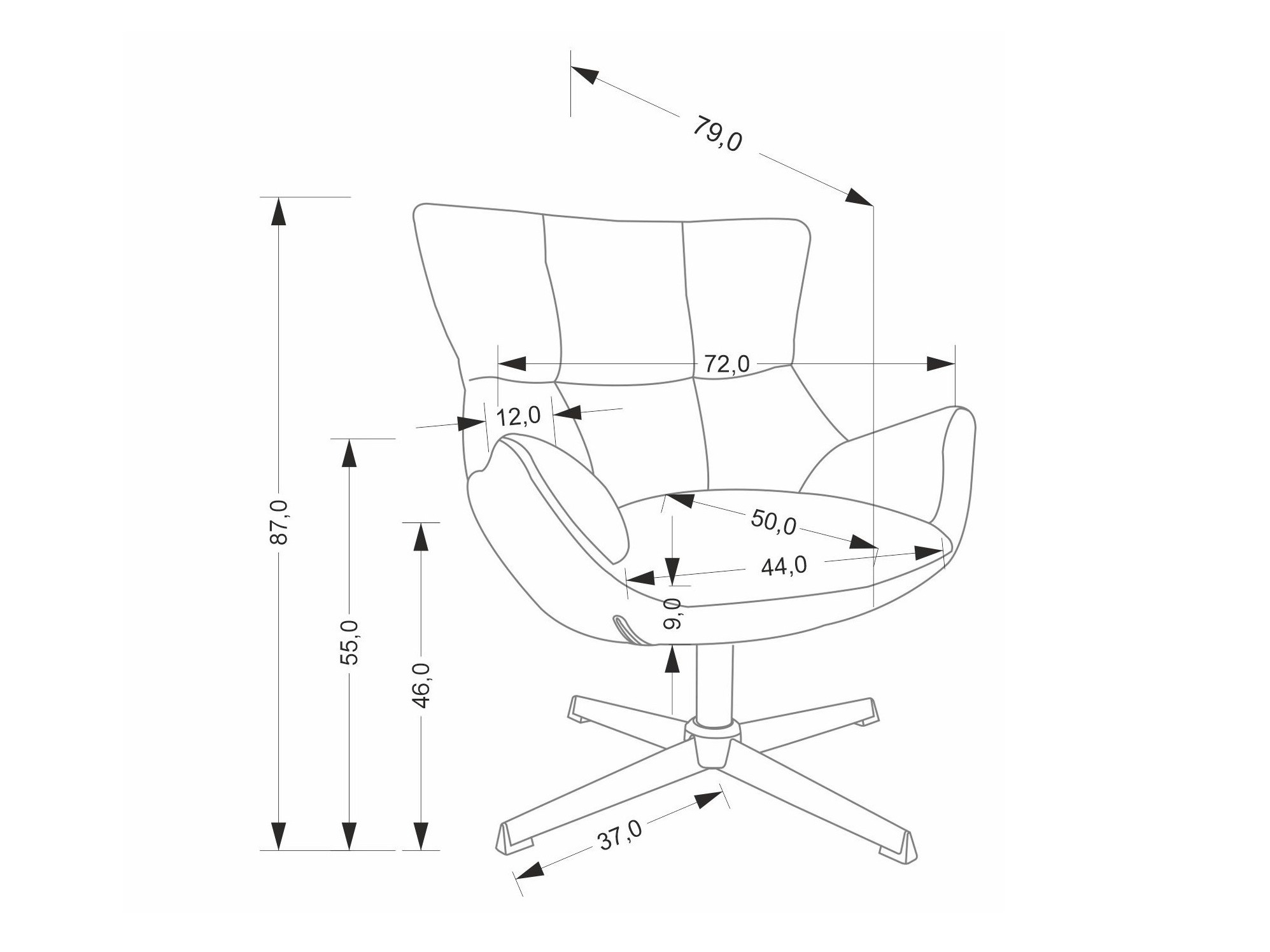 Fotelis Houston 2088 (Smėlinė)