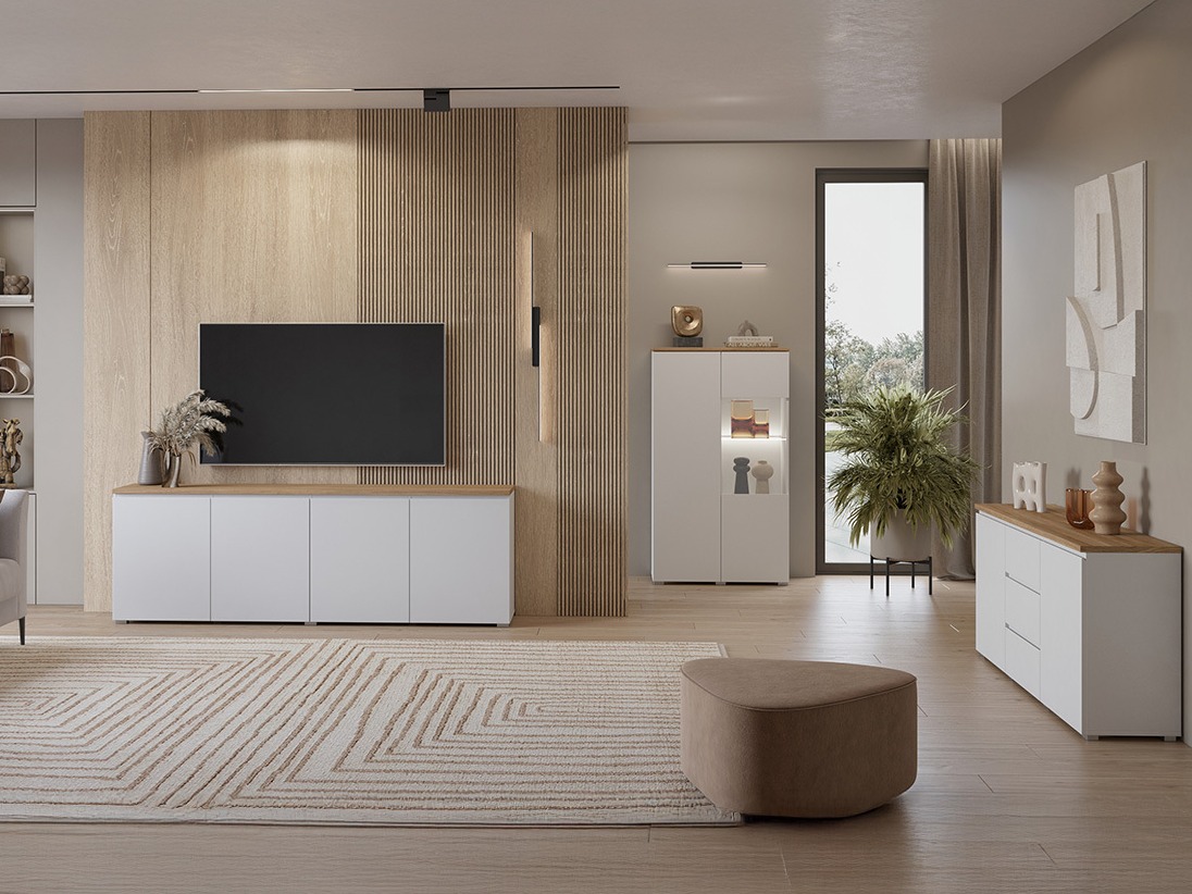 Komoda Baletu 106 (Balta + Ąžuolas)