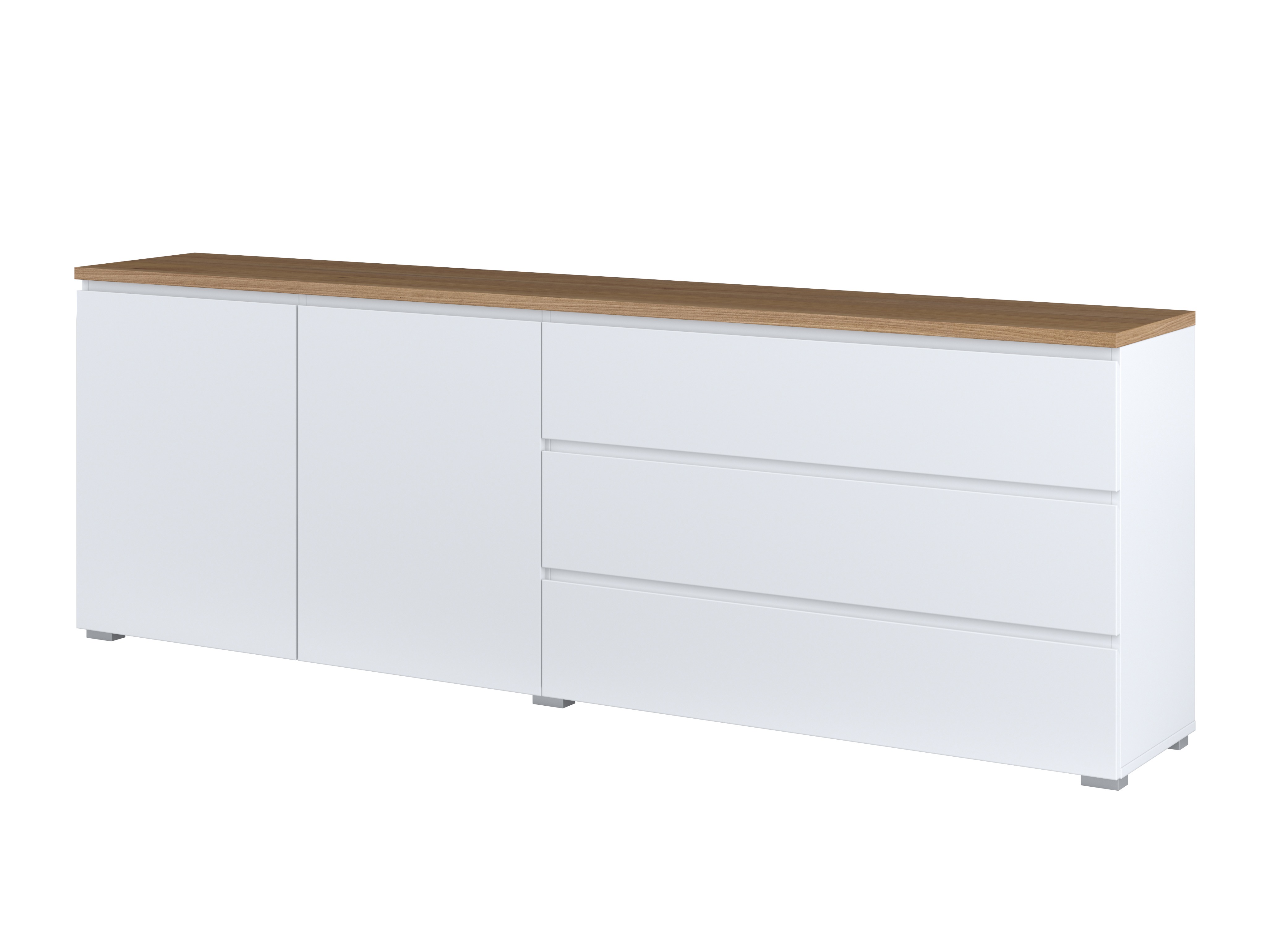 Komoda Baletu 107 (Balta + Ąžuolas)