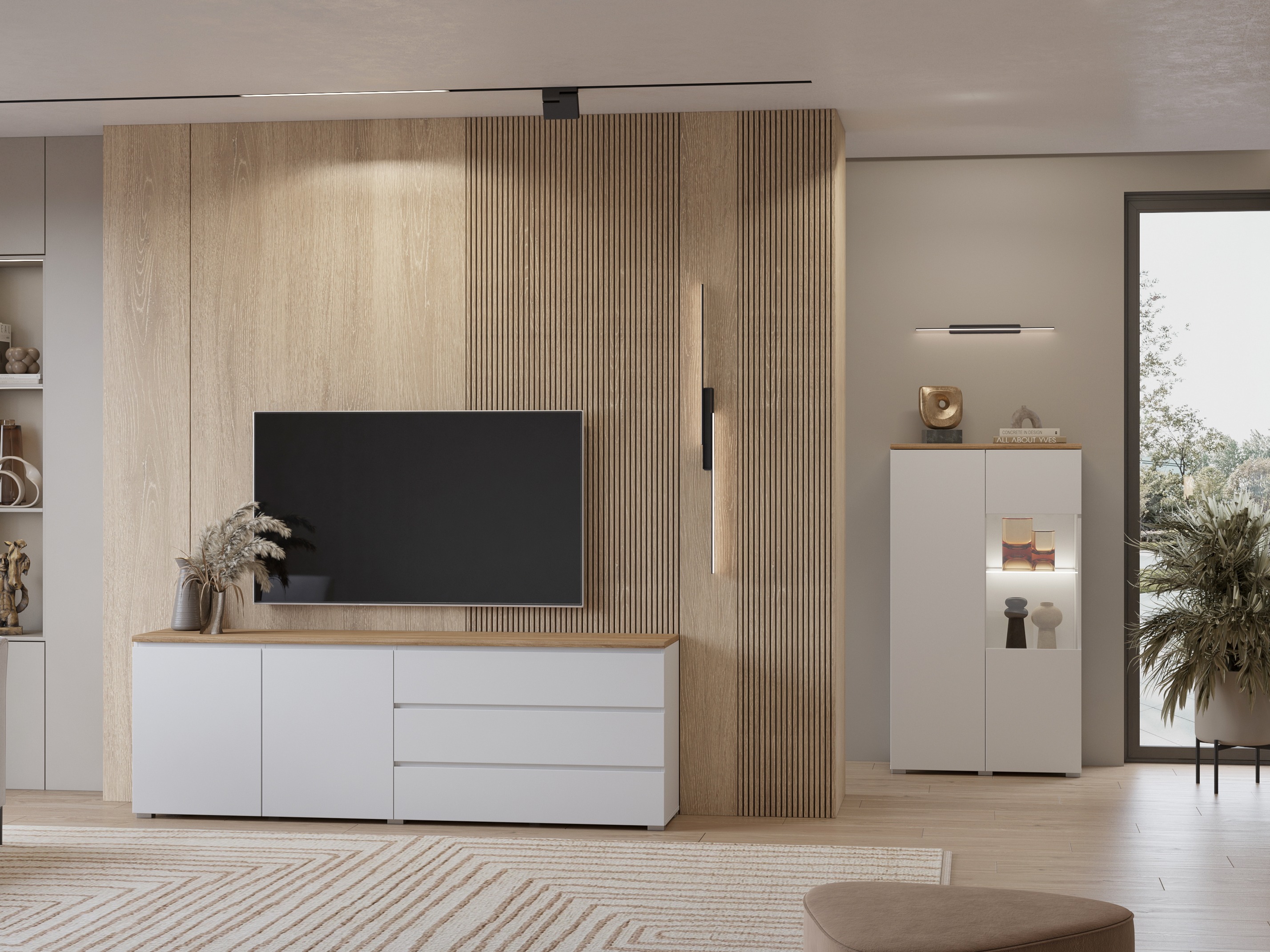 Komoda Baletu 107 (Balta + Ąžuolas)