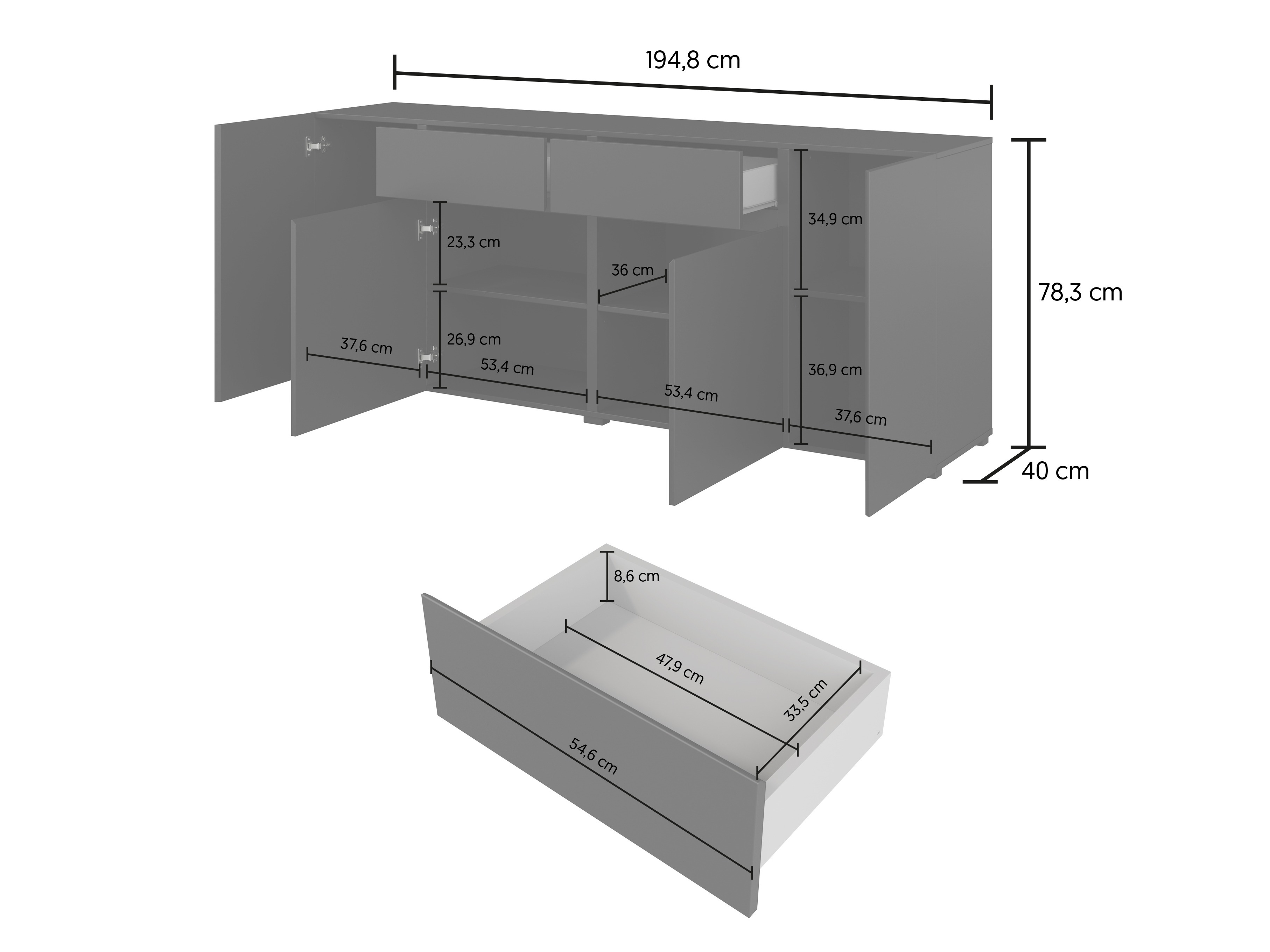 Komoda Elbleve 103 (Juoda)
