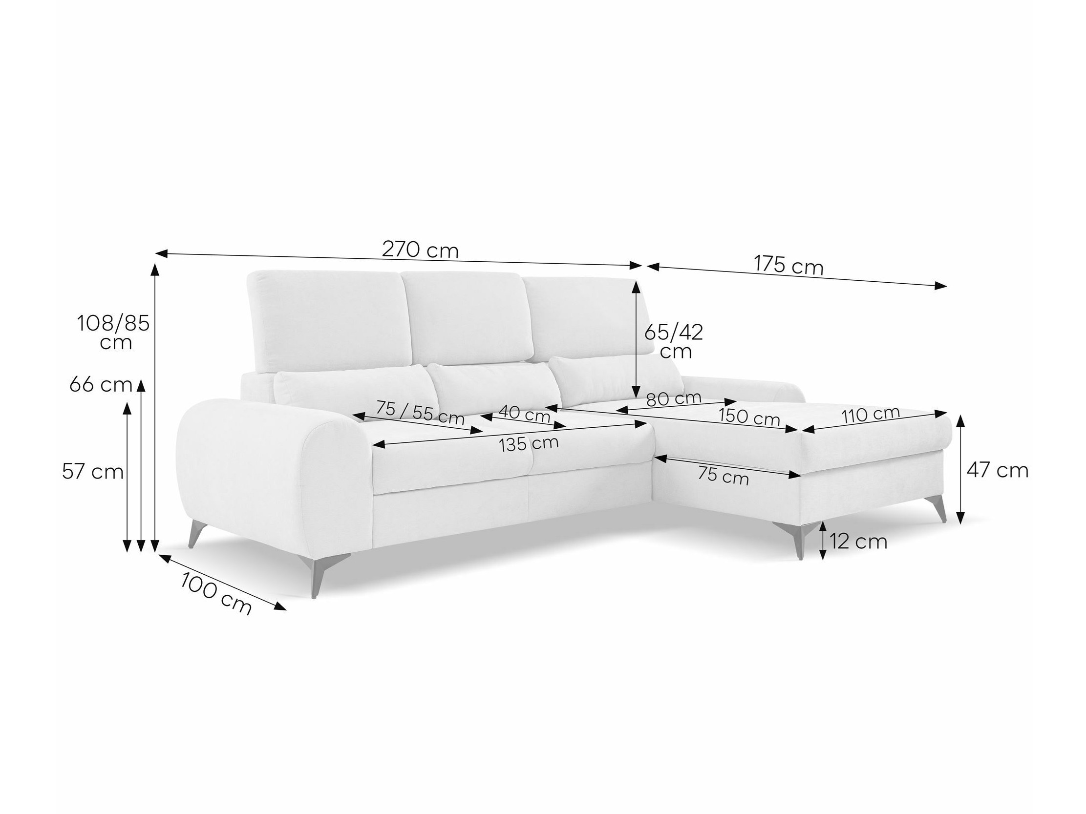 Minkštas kampas Margate 125 (Sereno 681)