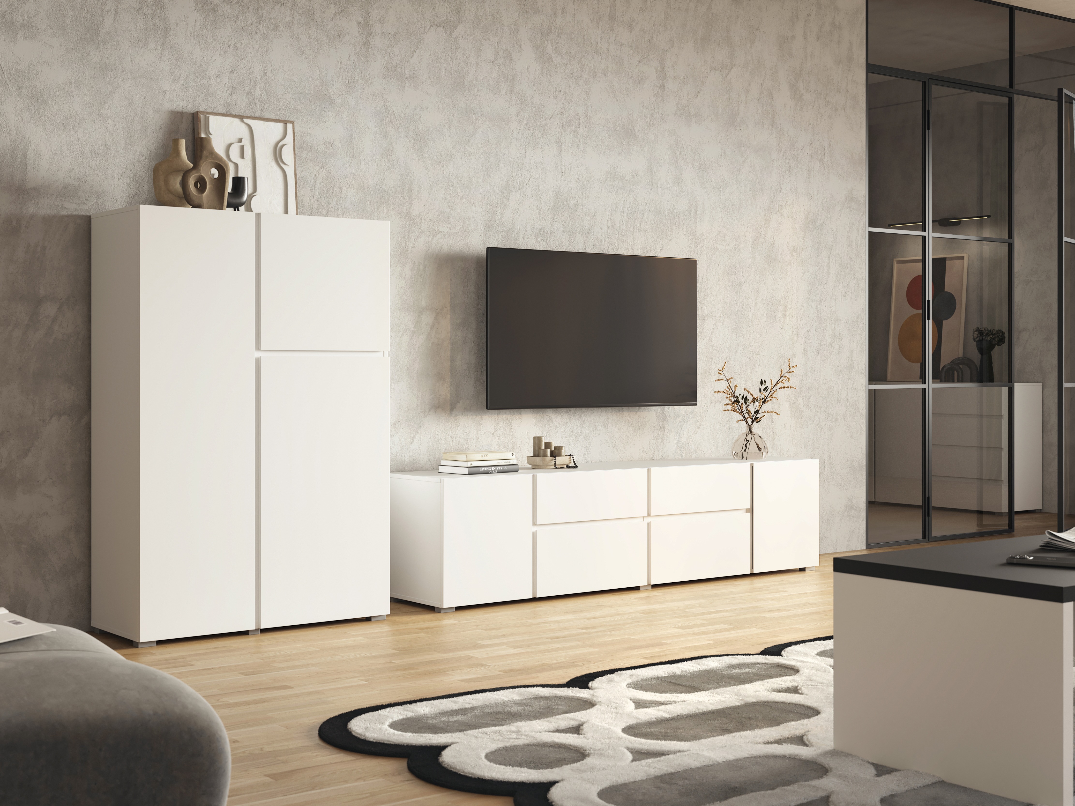 Svetainės komplektas Elbleve 104 (Balta)