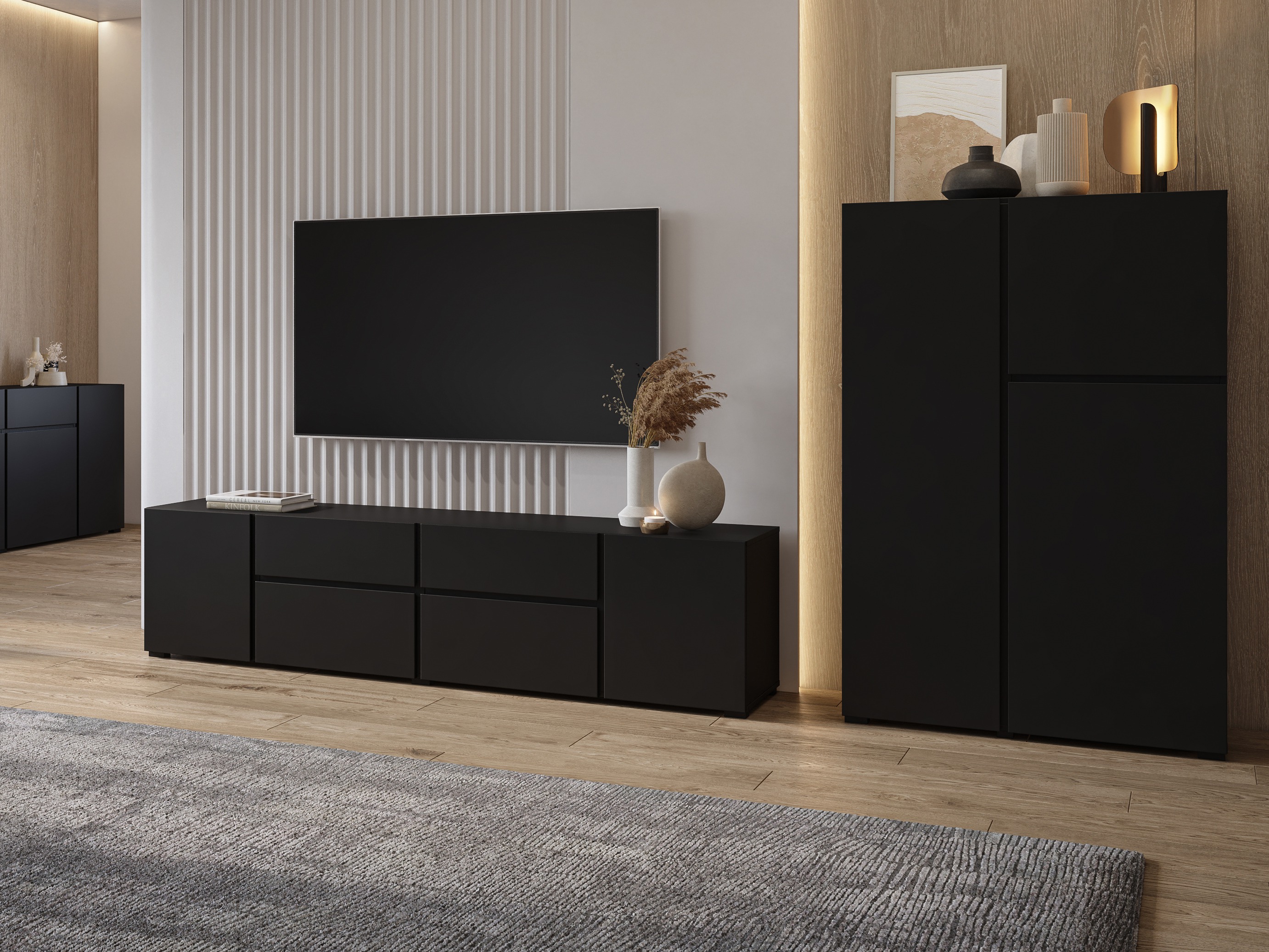 Svetainės komplektas Elbleve 104 (Juoda)