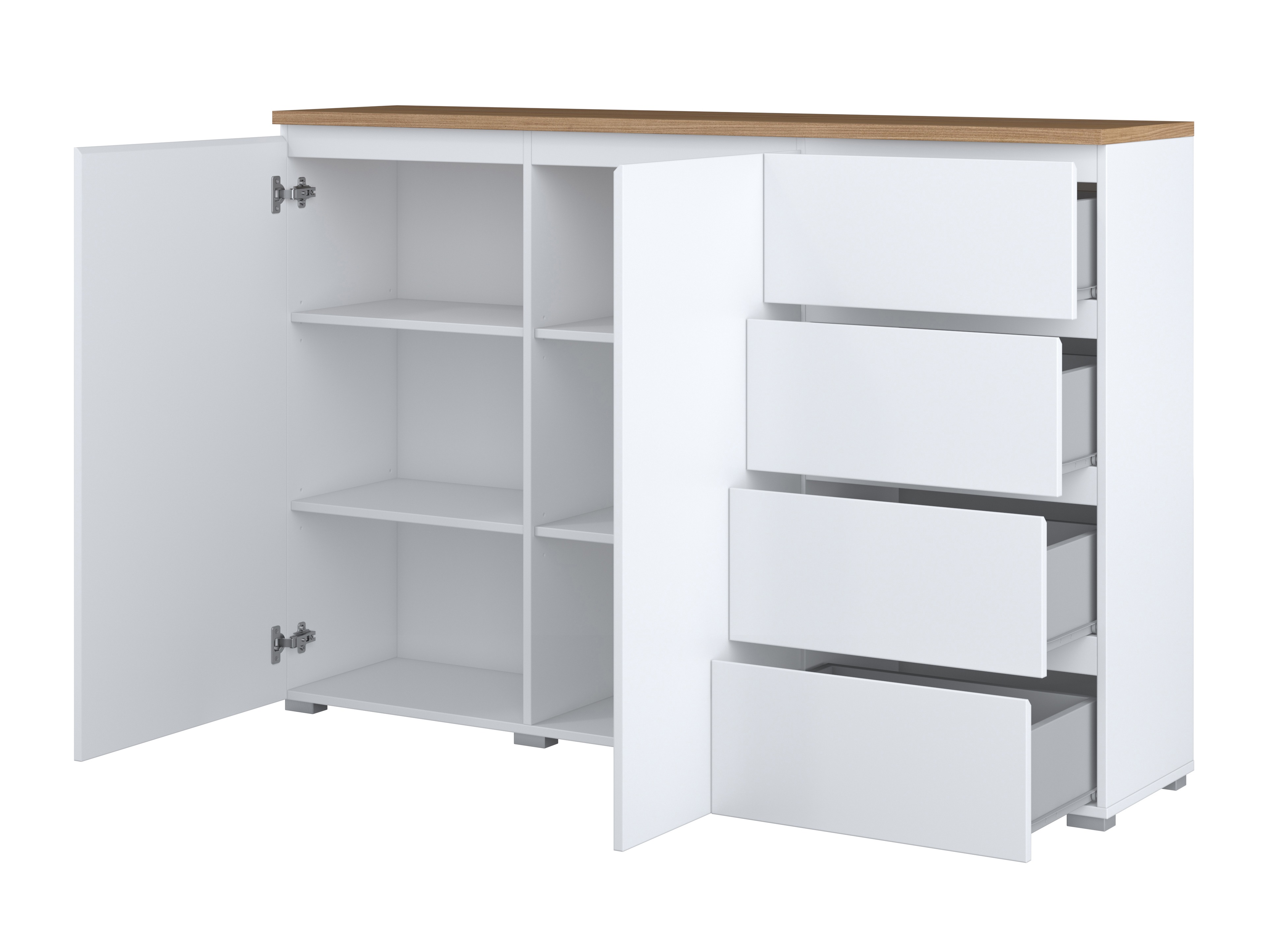 Komoda Baletu 109 (Balta + Ąžuolas)