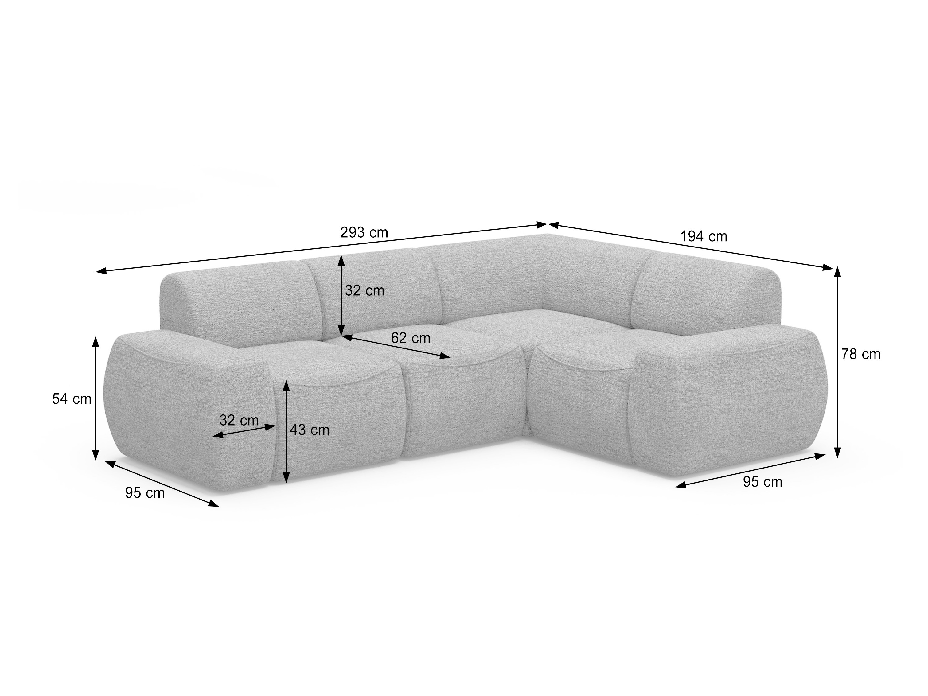 Modulinis minkštas kampas Elbmonu 105 (Bello 40)