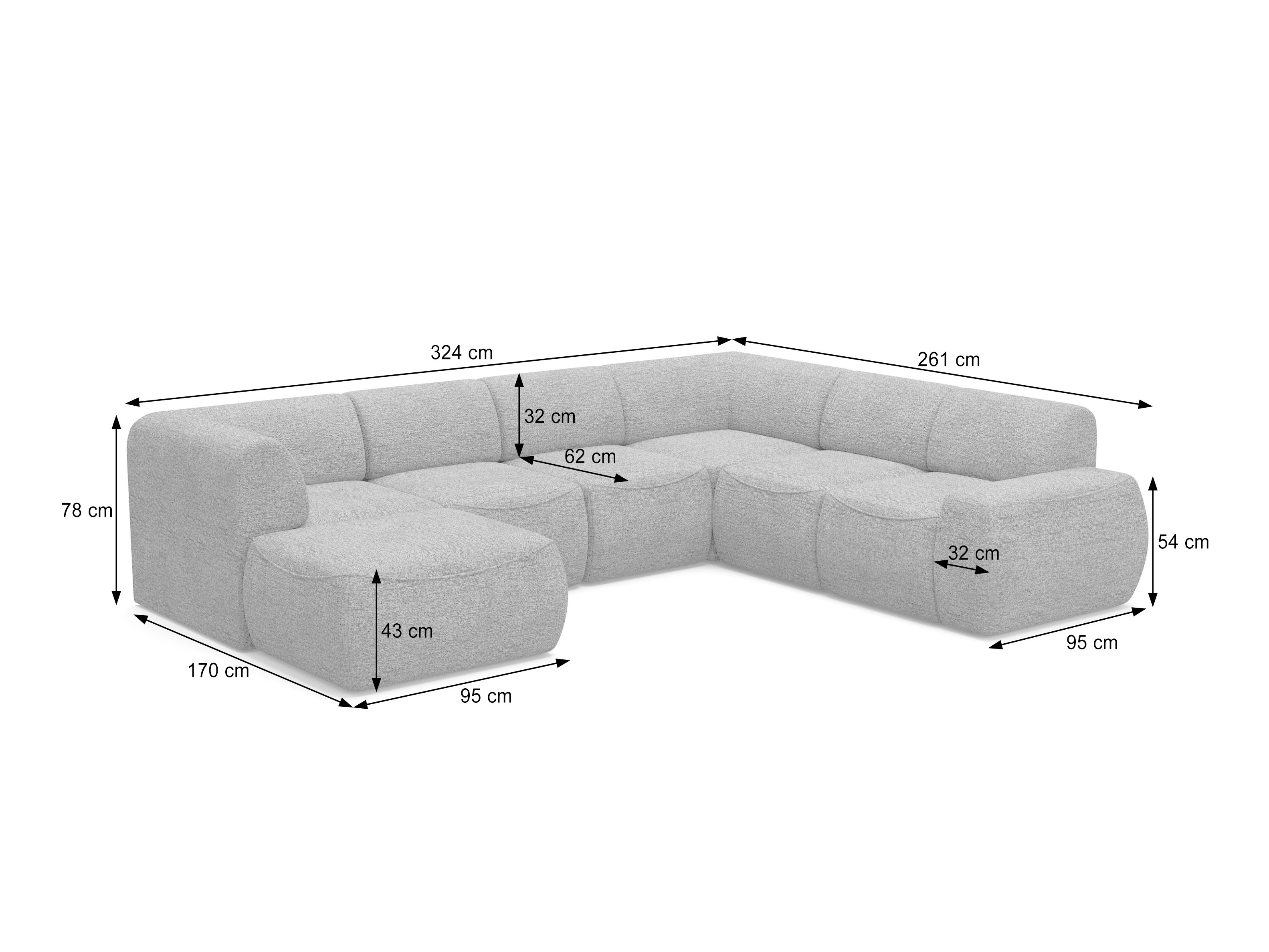 Modulinis minkštas kampas Elbmonu 107 (Bello 40)