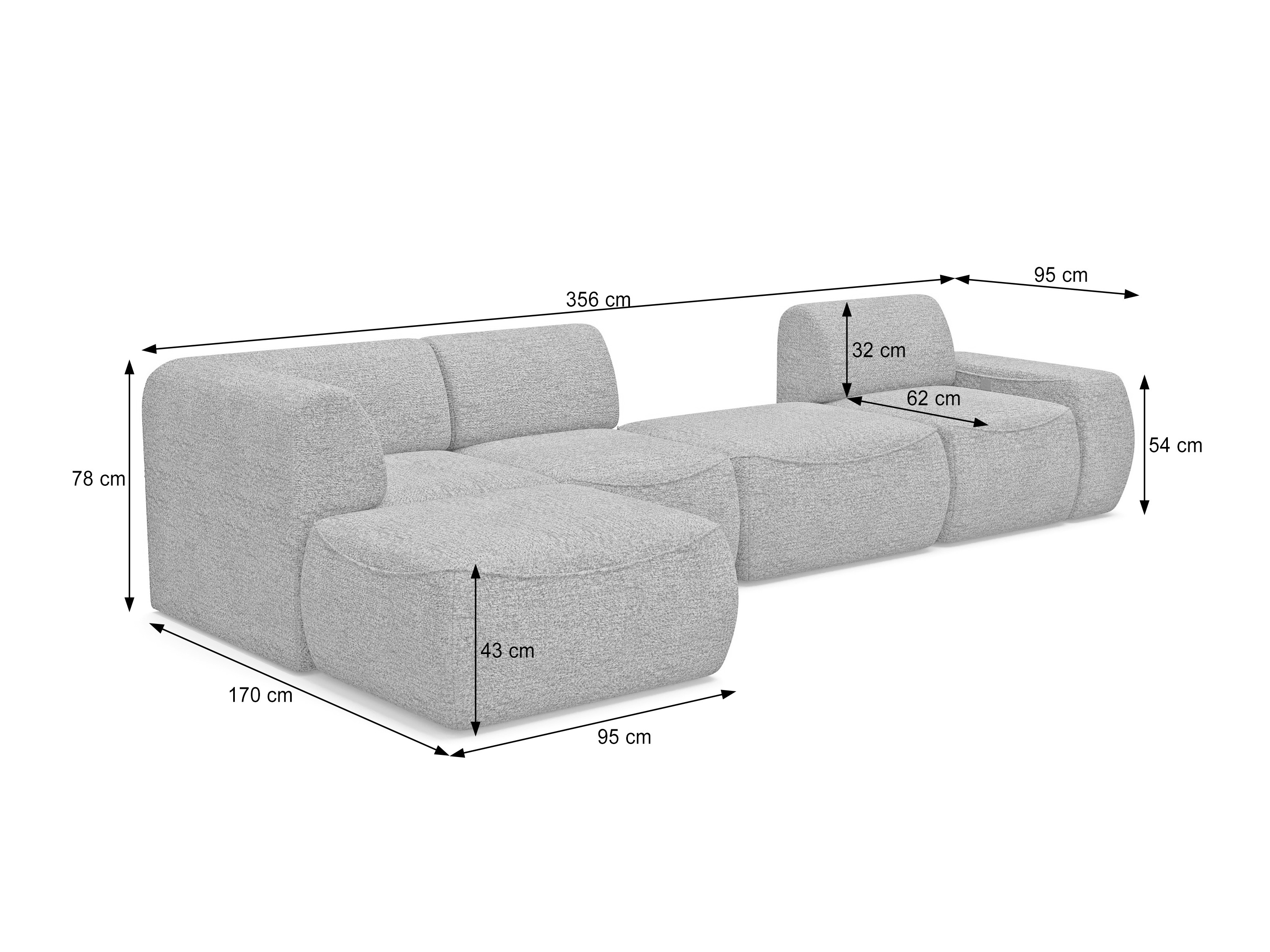 Modulinis minkštas kampas Elbmonu 108 (Bello 15)
