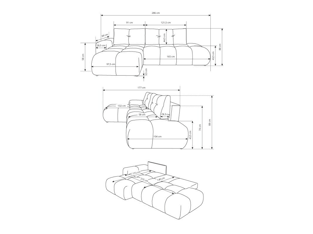 Minkštas kampas Kingston 156 (Flow 16)
