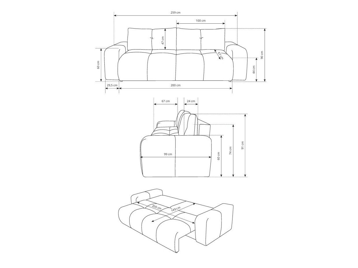 Sofa lova Kingston 154 (Curio 09)