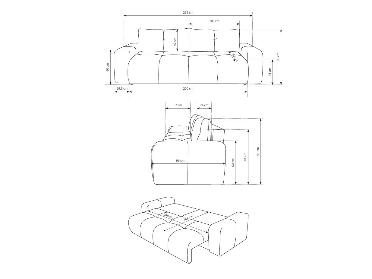 Sofa lova Kingston 154 (Curio 60)