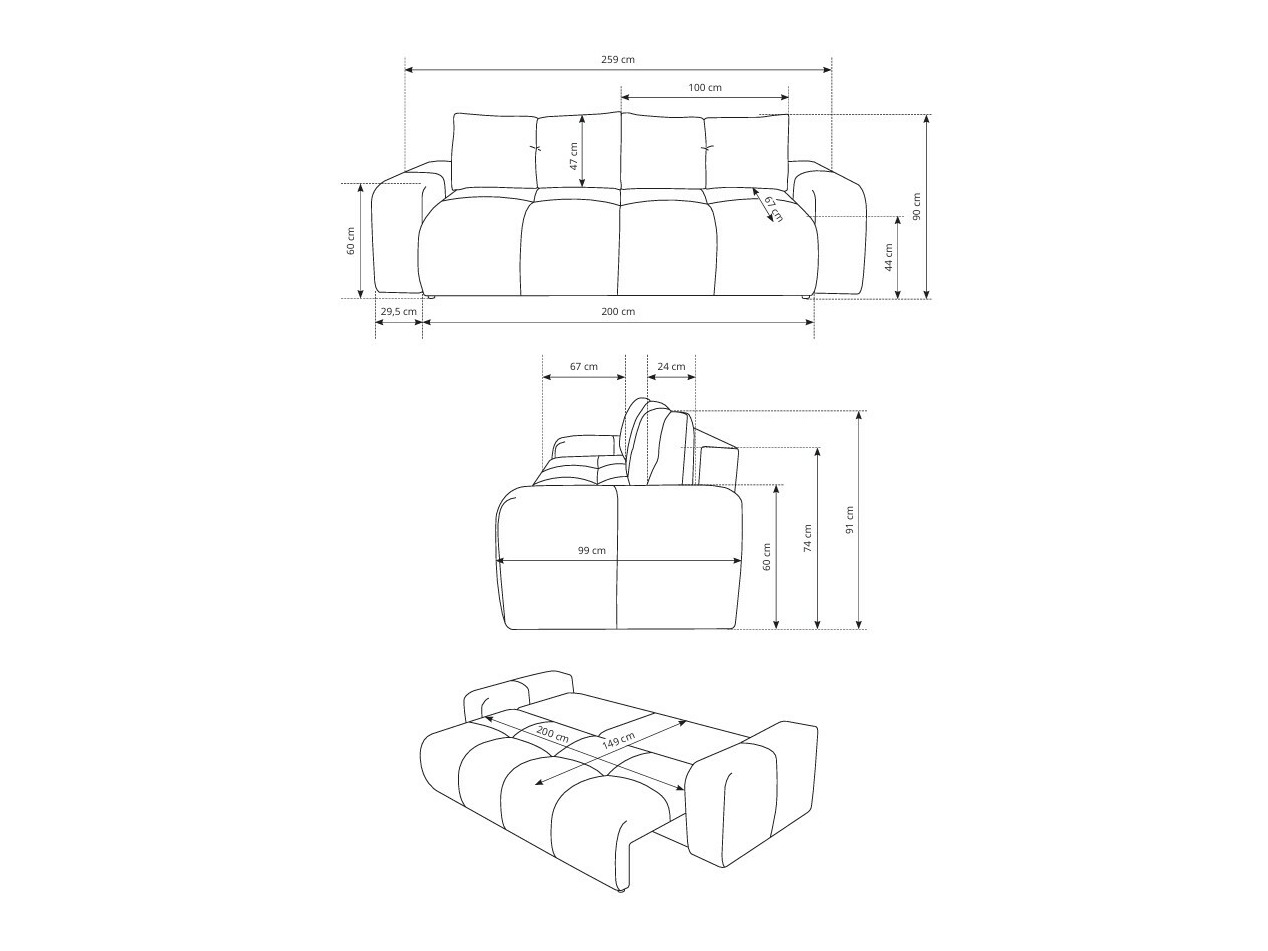 Sofa lova Kingston 154 (Curio 83)
