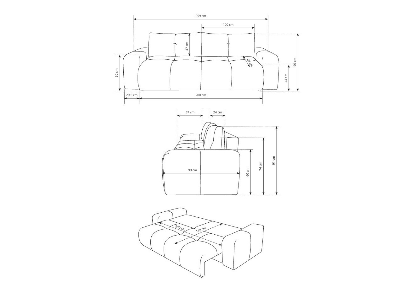Sofa lova Kingston 154 (Curio 97)