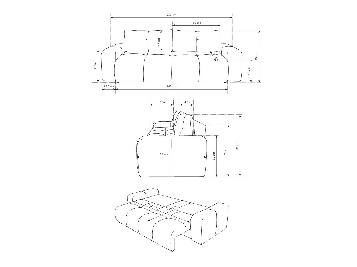 Sofa lova Kingston 154 (Flow 03)