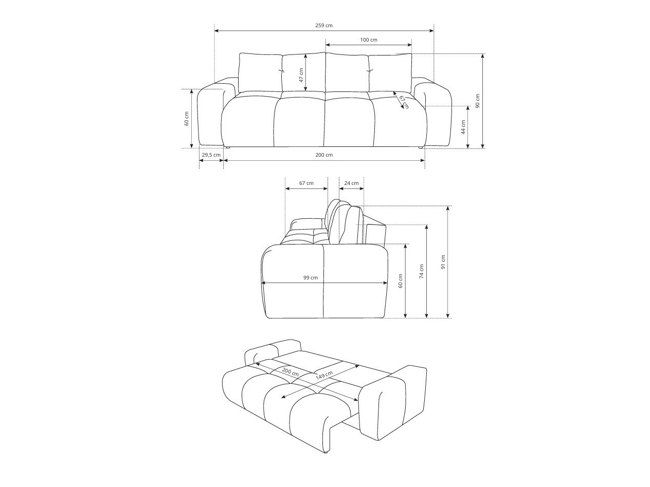 Sofa lova Kingston 154 (Flow 09)