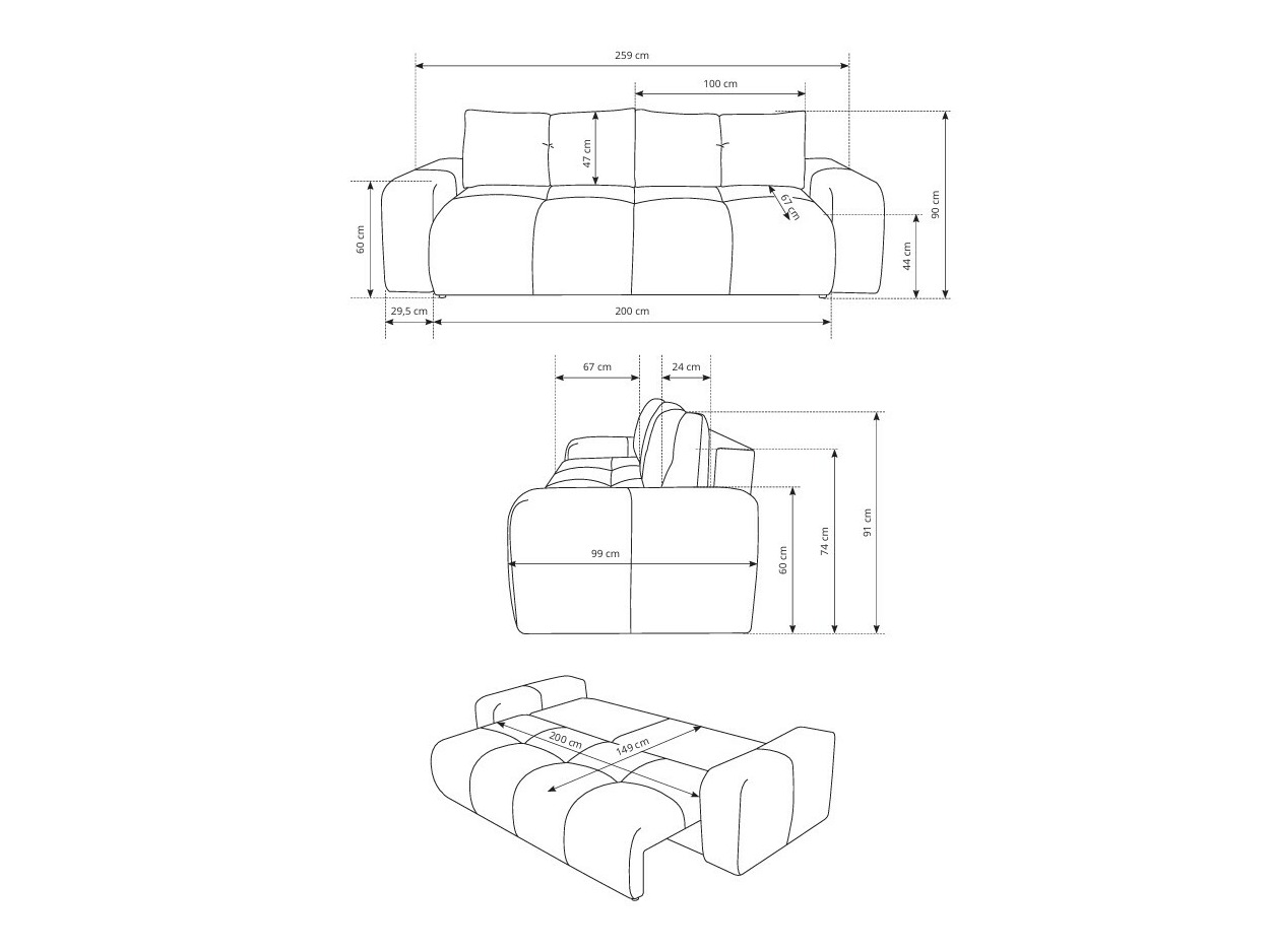 Sofa lova Kingston 154 (Flow 17)
