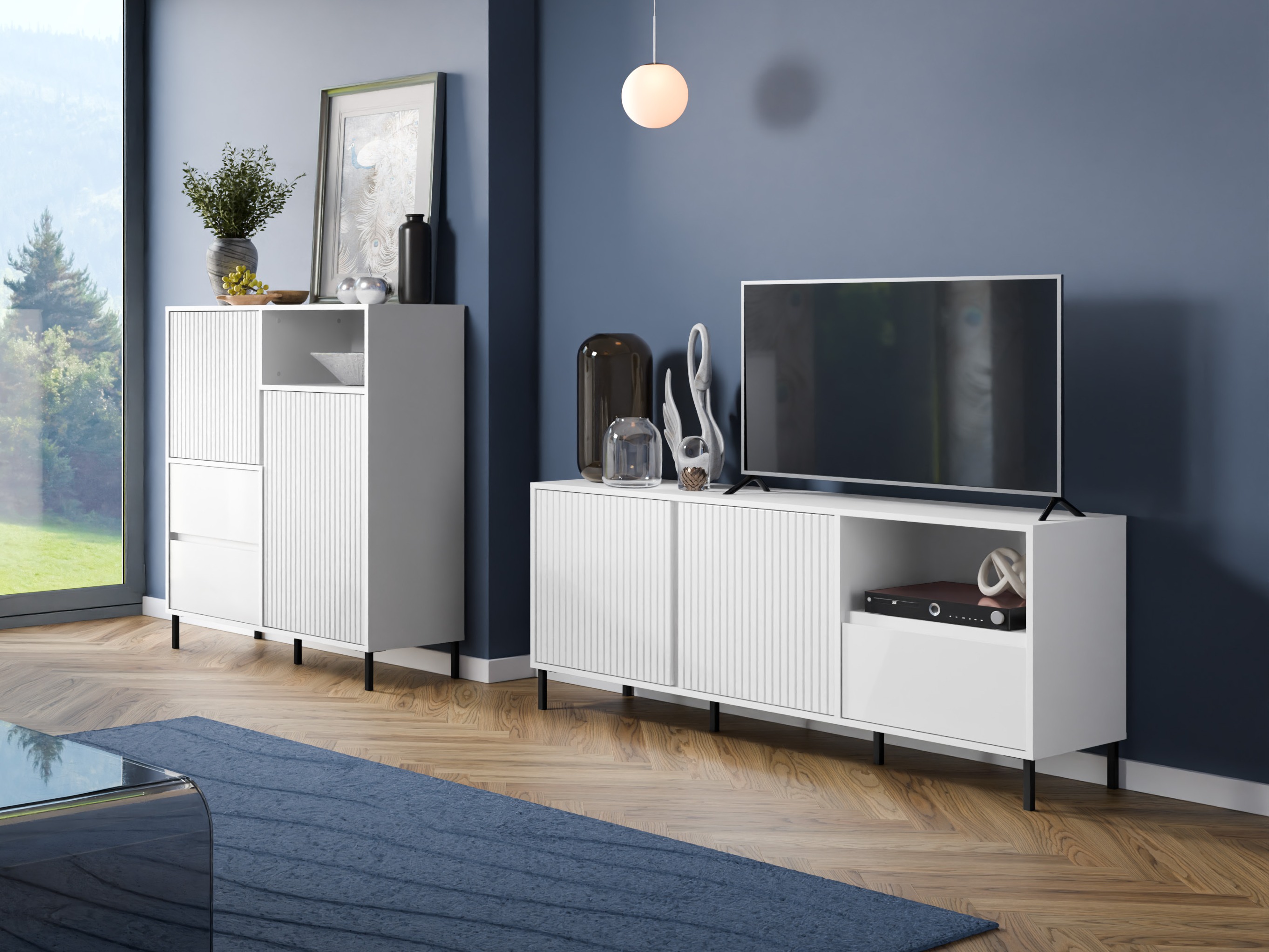 Svetainės komplektas Ruvrevi 106 (Balta)