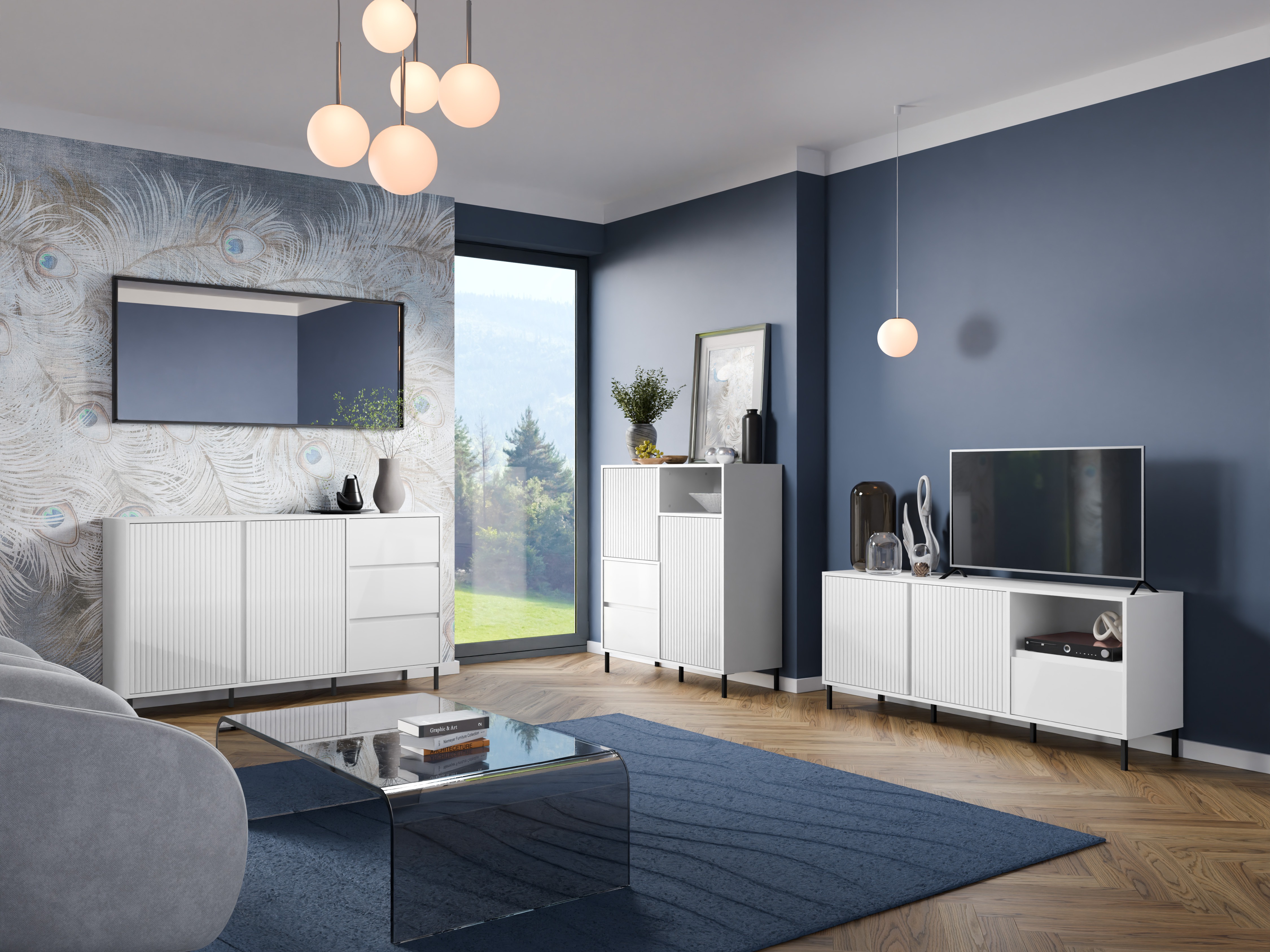 Svetainės komplektas Ruvrevi 106 (Balta)