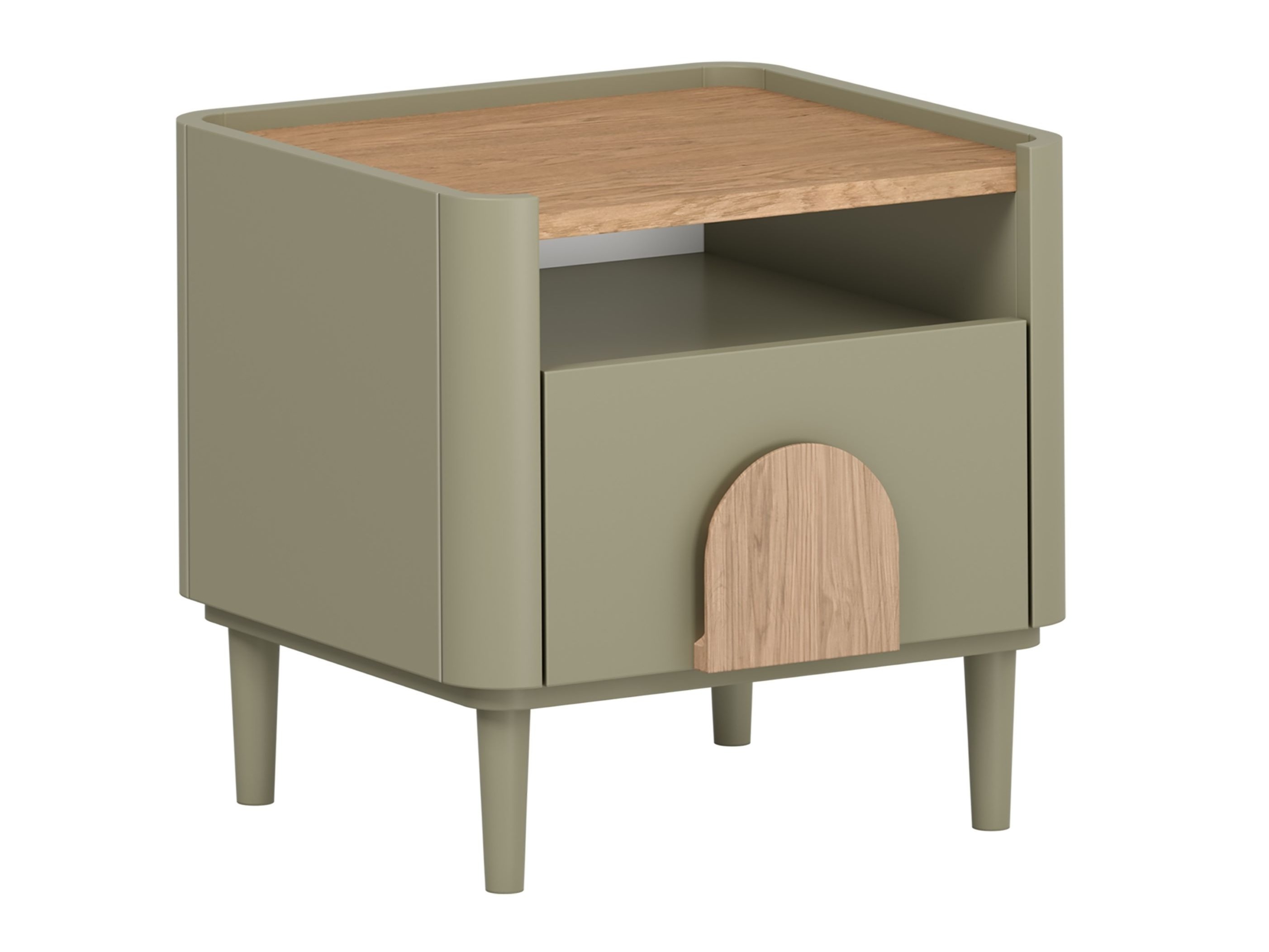 Naktinis staliukas Camavio 100 (Dusty žalia + Ąžuolas)