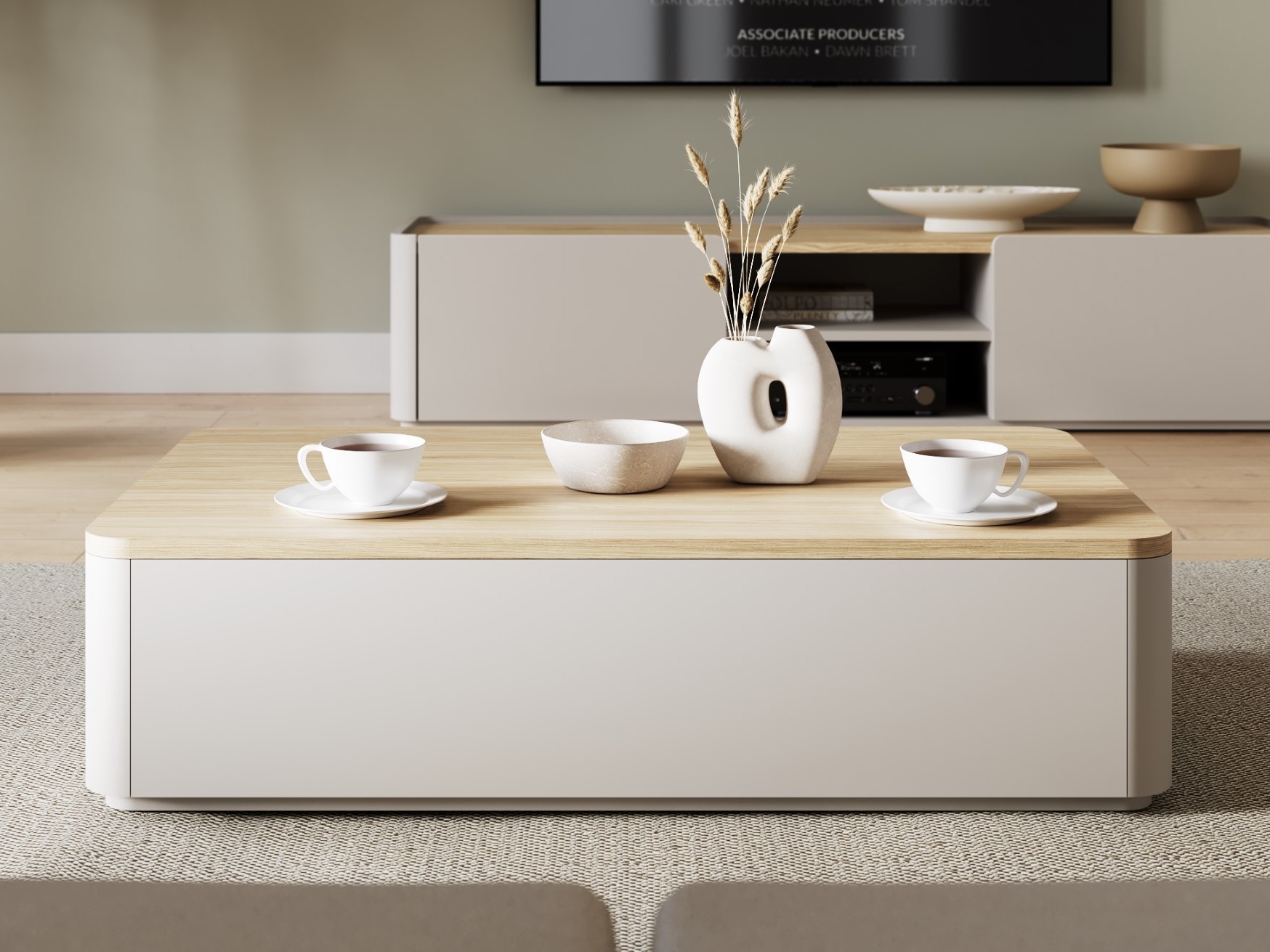 Žurnalinis staliukas Camavio 105 (Kašmyras + Šviesus ąžuolas)