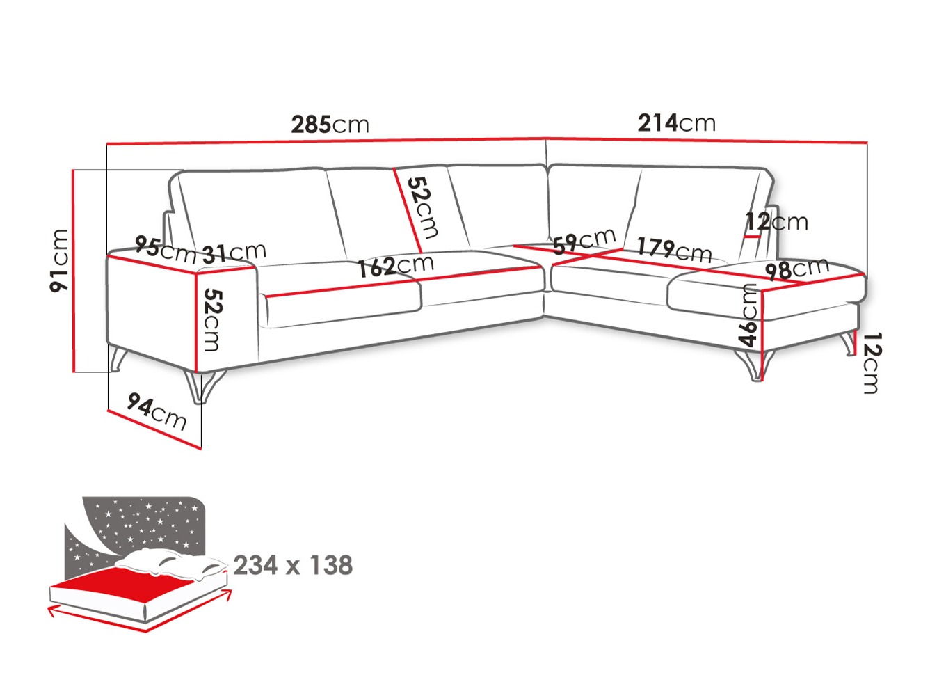 Minkštas kampas ComfiDream Lyrana II (Verita 80)