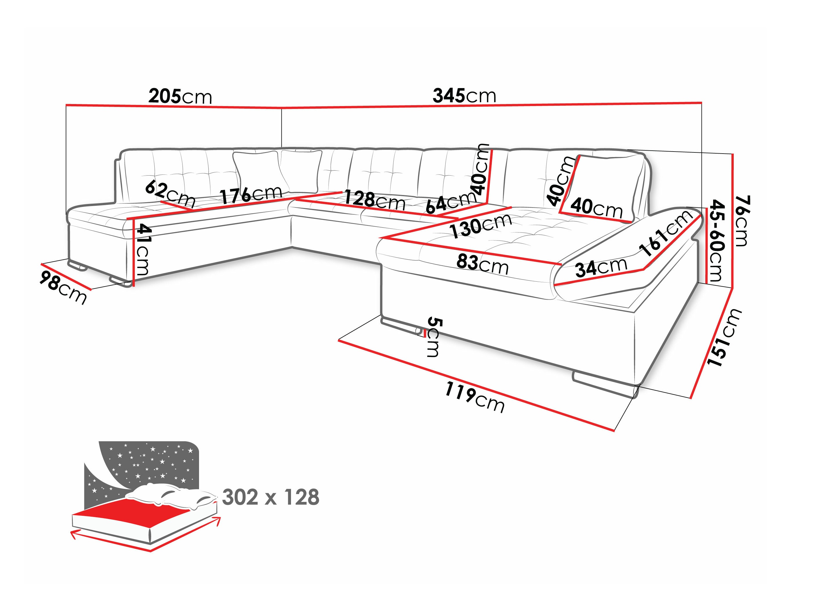 Minkštas kampas Comfivo 149 (Lux 06 + Lux 05)