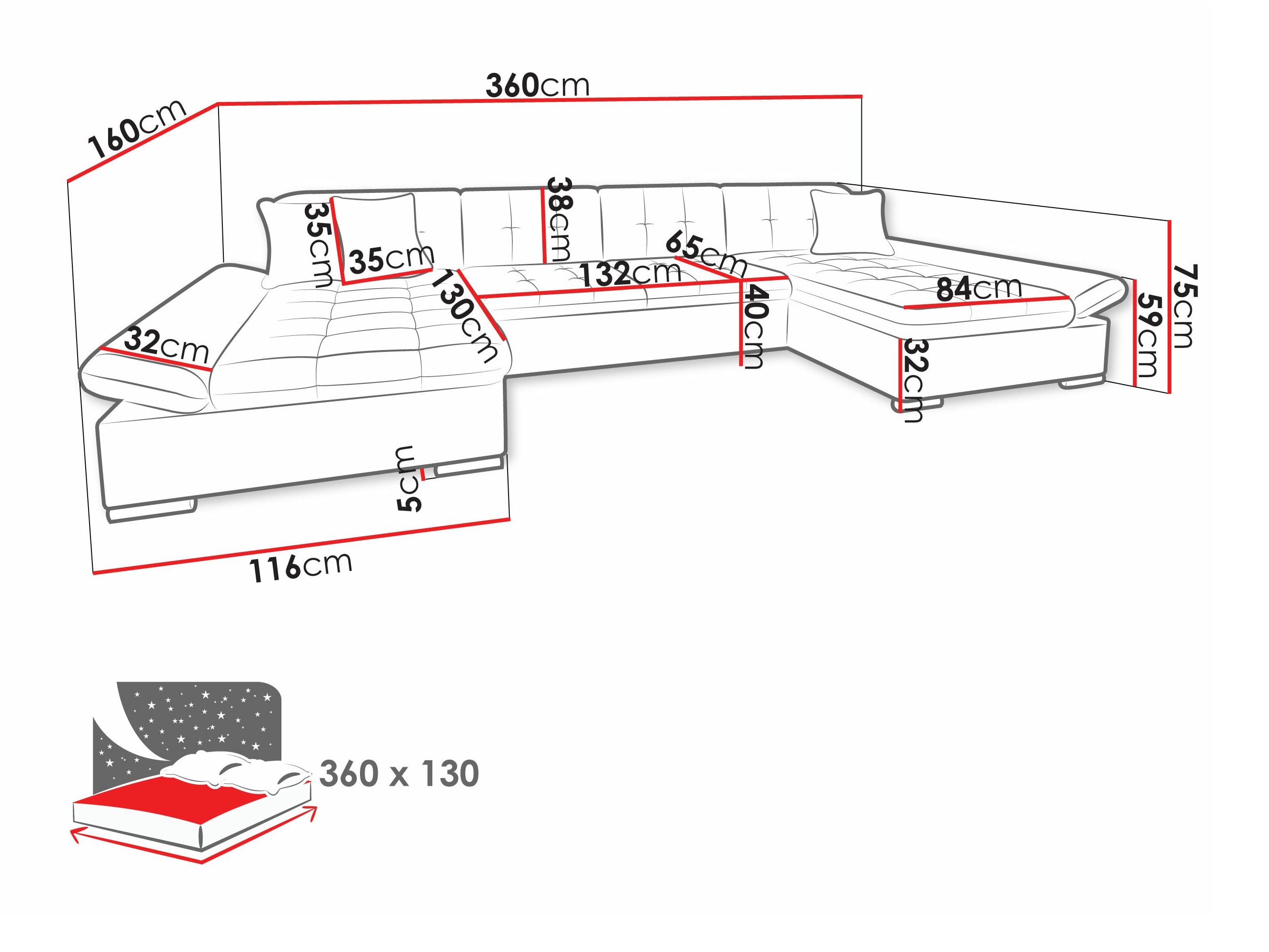 Minkštas kampas Comfivo Ficus II (Miu 2058 + Miu 2059)