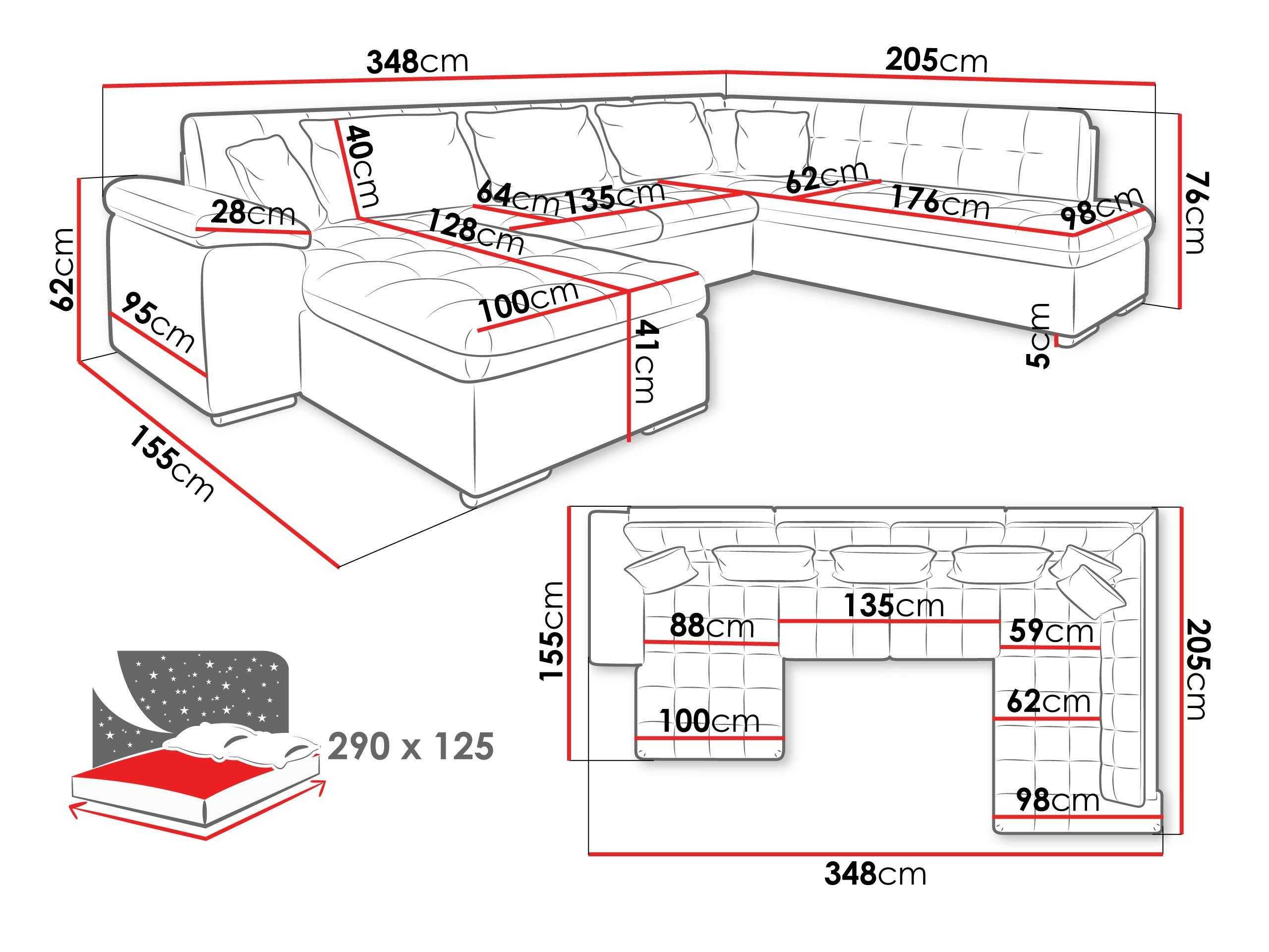 Minkštas kampas Comfivo Gemma IV (Lux 06 + Lux 06 + Lux 05)