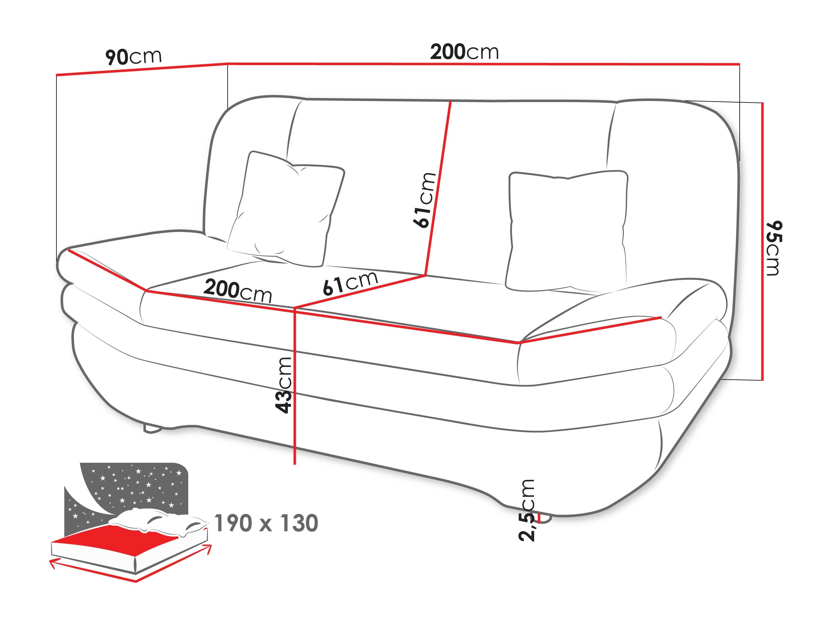 Sofa lova Comfivo 234 (Maya 20)
