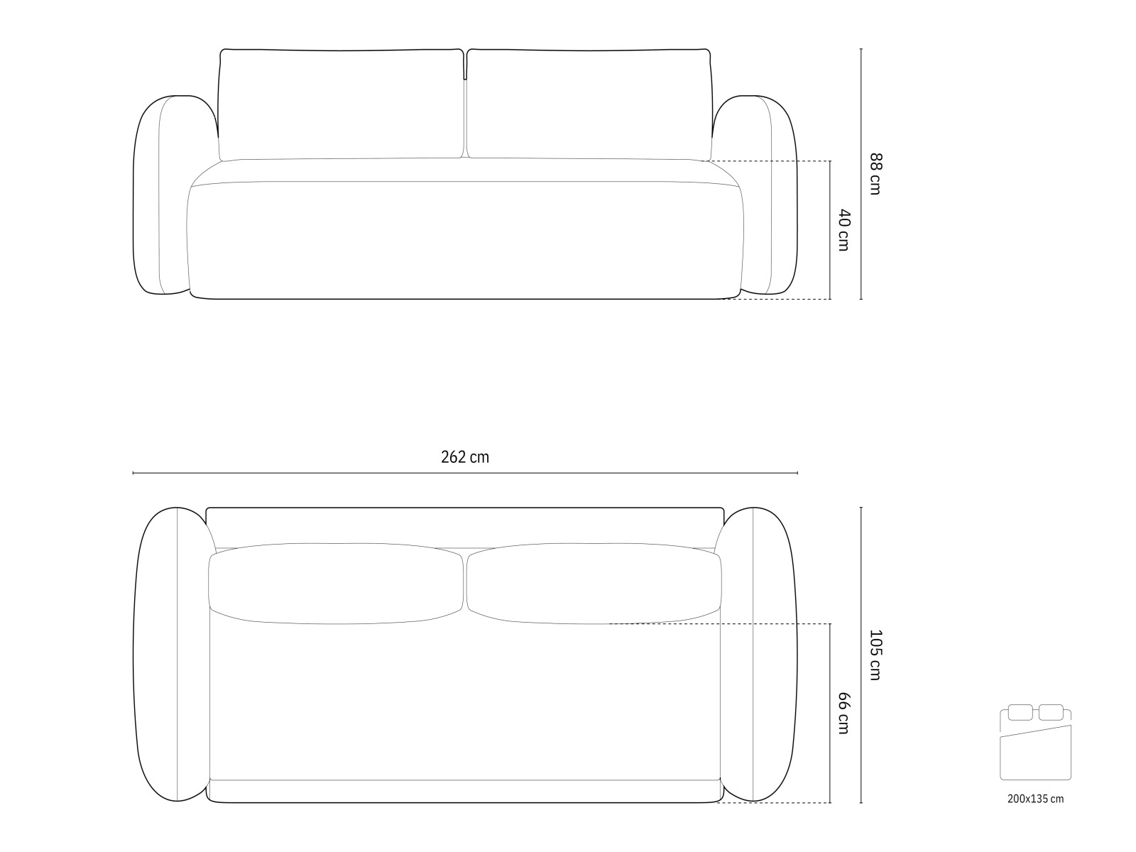 Sofa lova Franklin 206 (Magic Velvet 2240)
