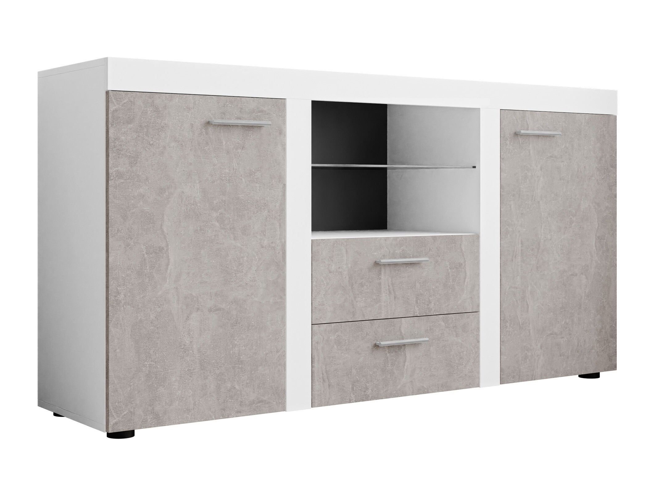 Komoda Univio (Balta + Betonas)