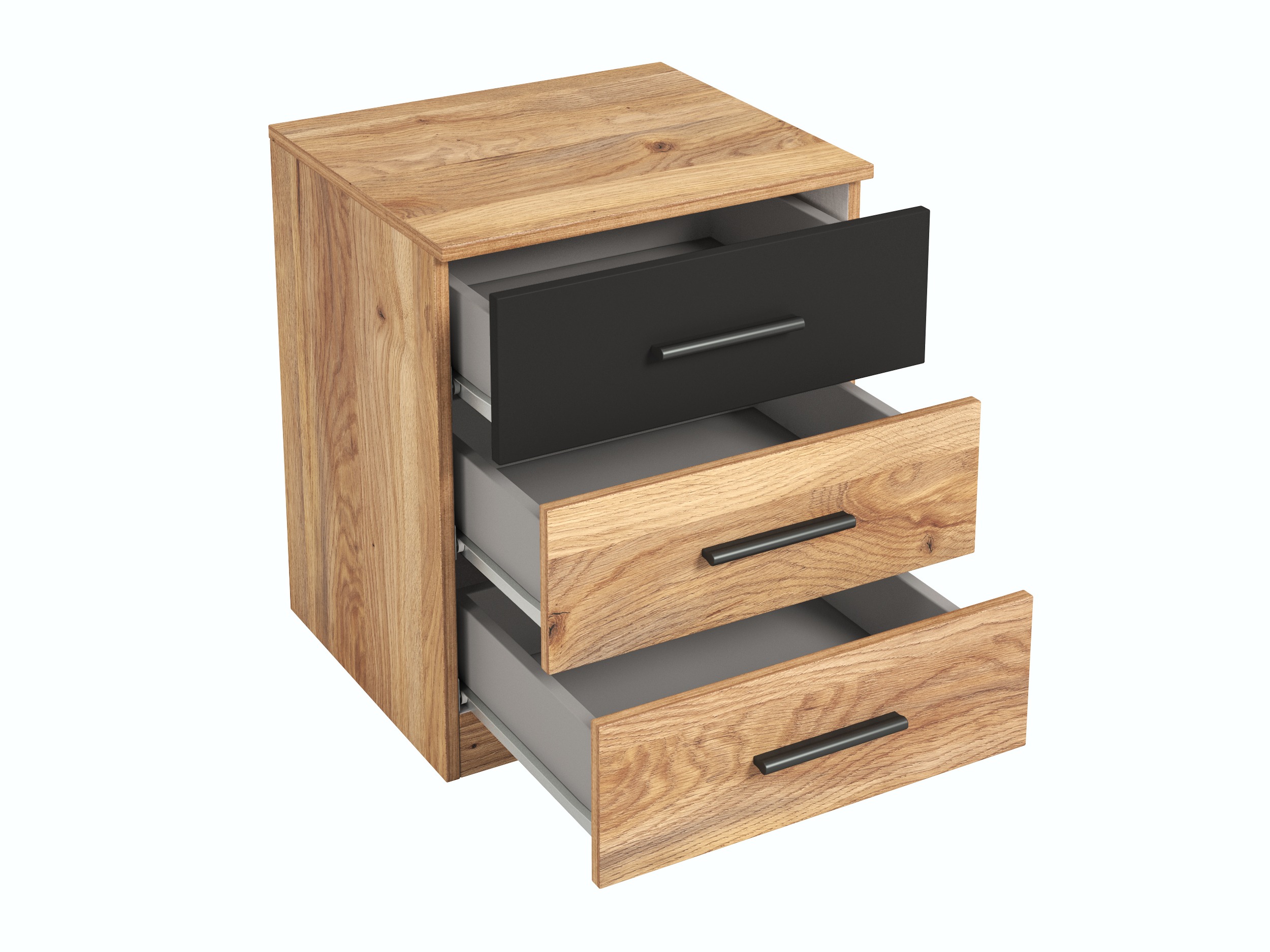 Naktinis staliukas Melvele 100 (Ąžuolas + Juoda)