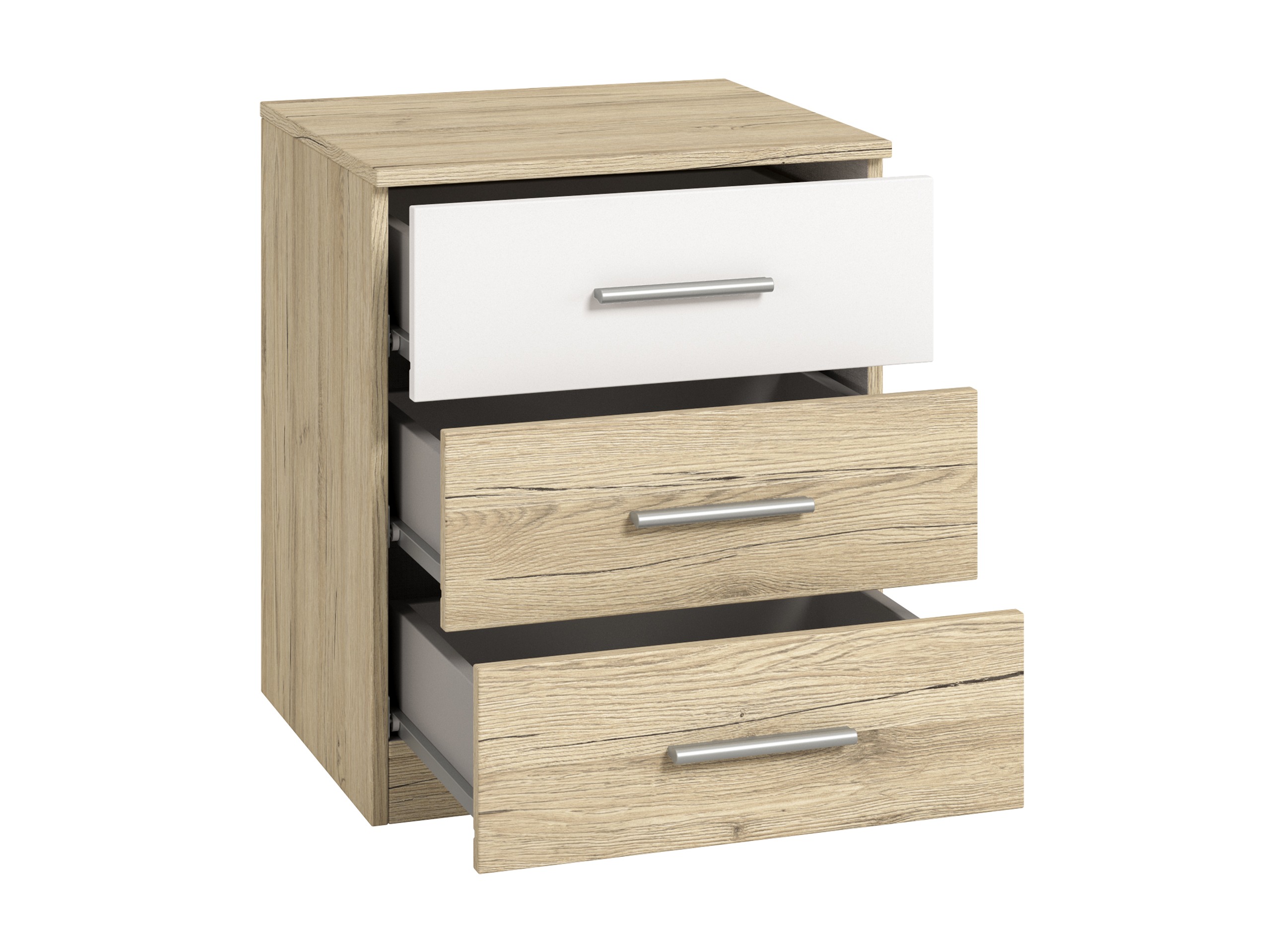 Naktinis staliukas Melvele 100 (San Remo ąžuolas + Balta)