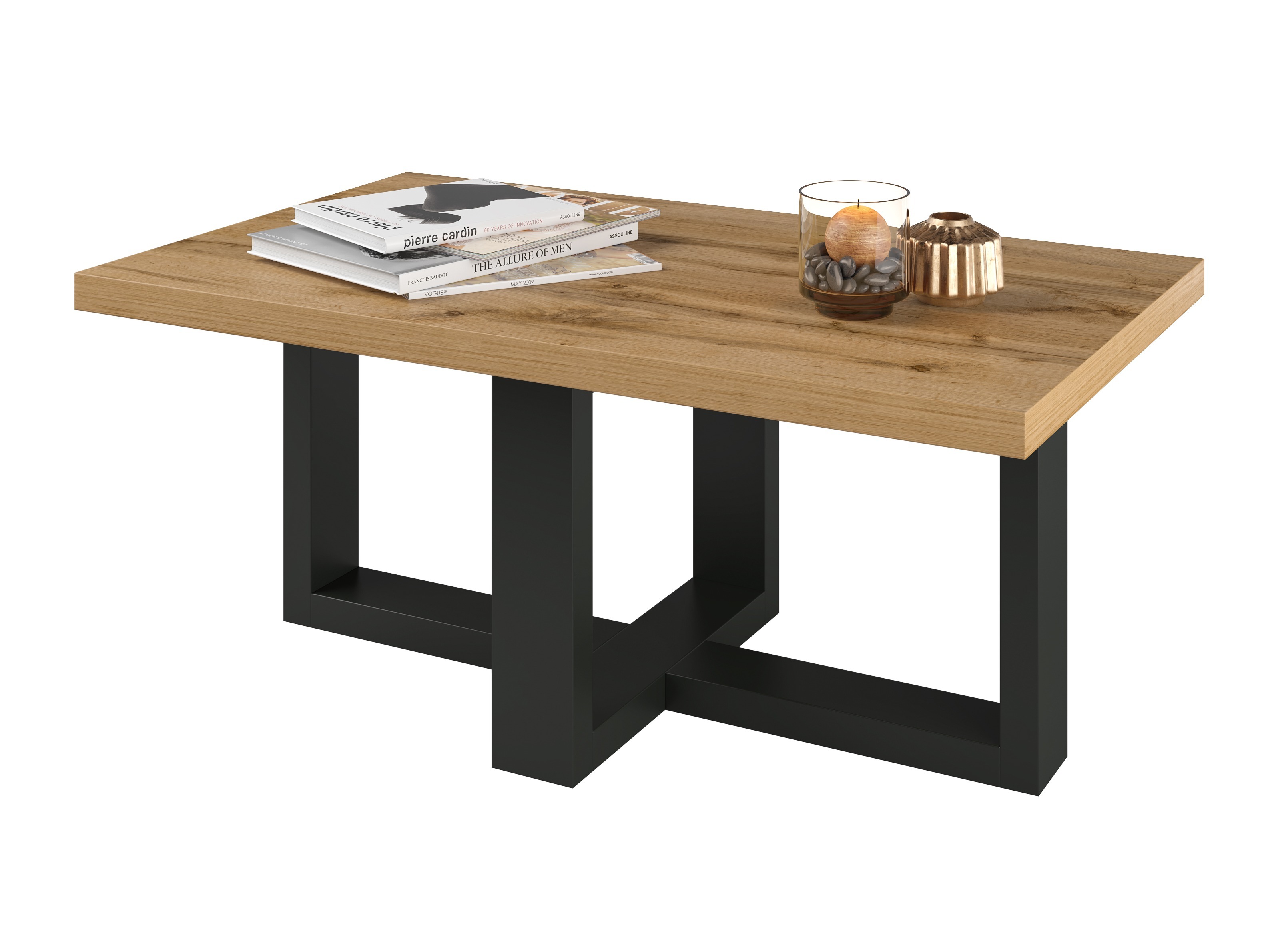 Žurnalinis staliukas Austin 317 (Juoda + Votan ąžuolas)