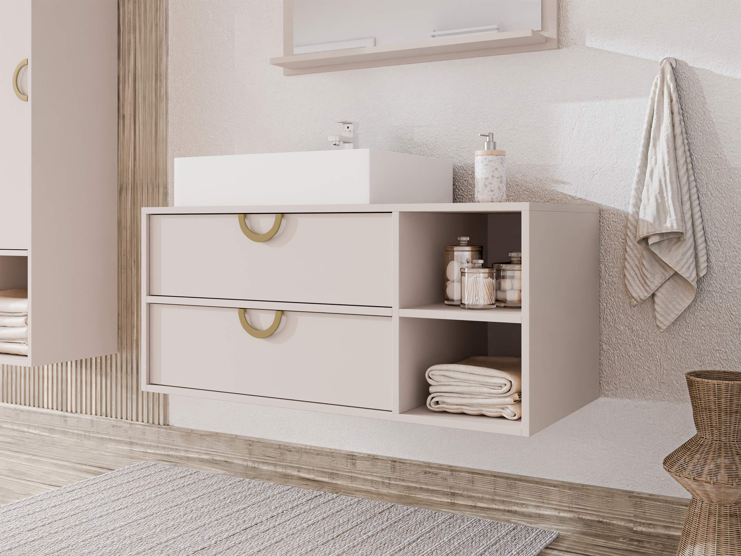 Pakabinama vonios spintelė praustuvui Sodalis (Kašmyras)