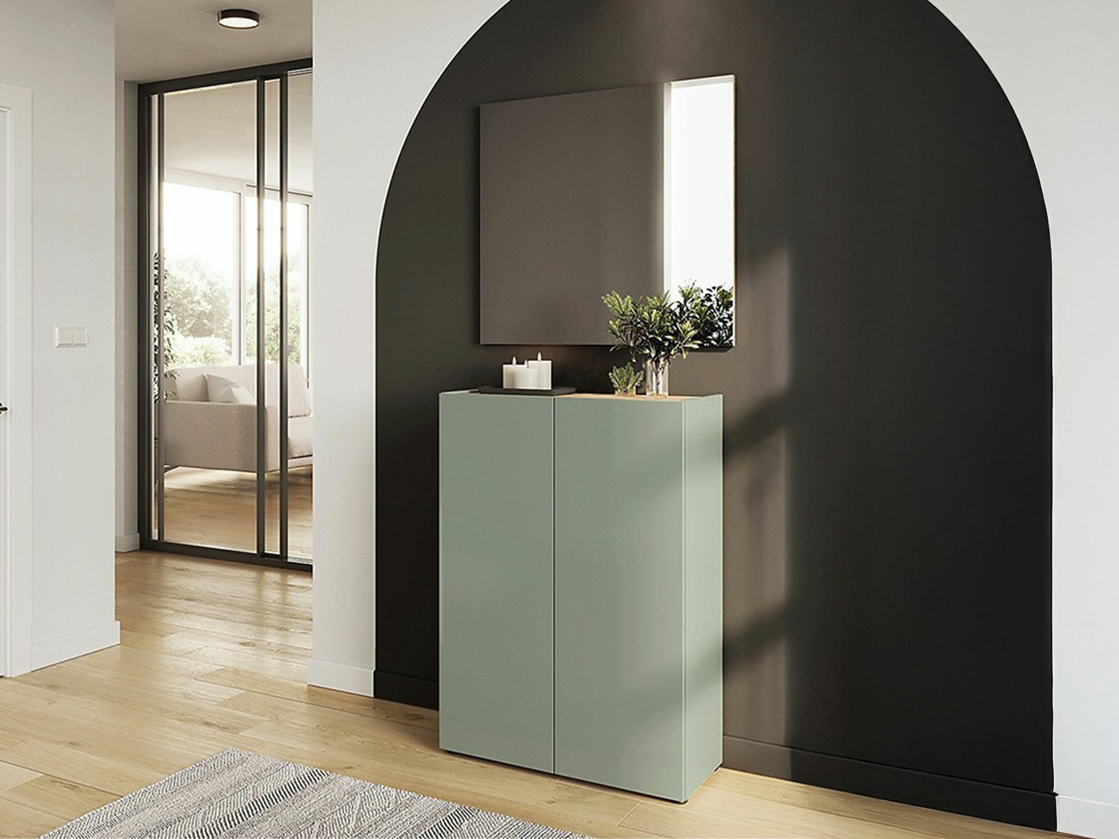 Prieškambario komplektas Lircamu 103 (Dusty žalia)