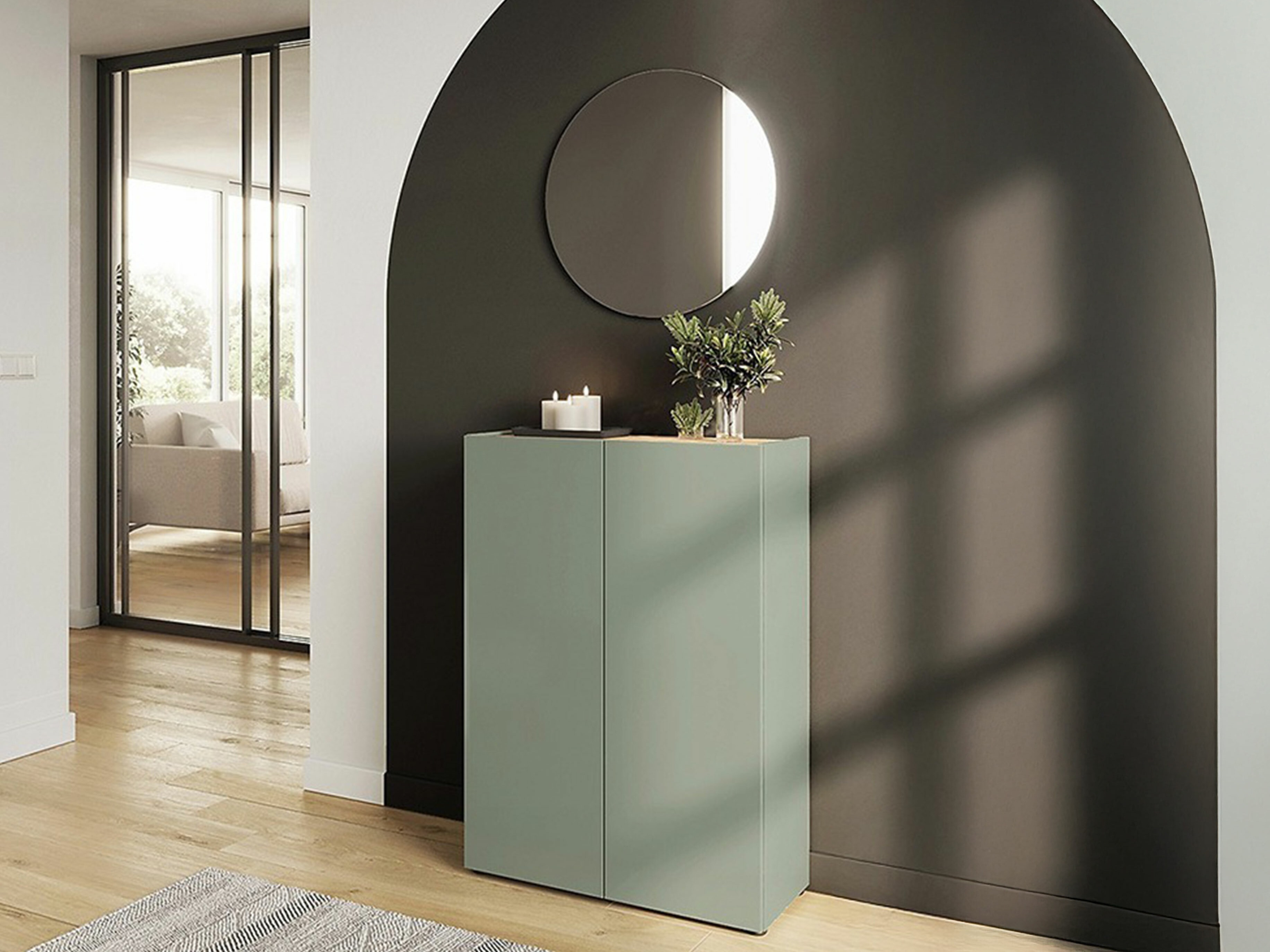 Prieškambario komplektas Lircamu 105 (Dusty žalia)