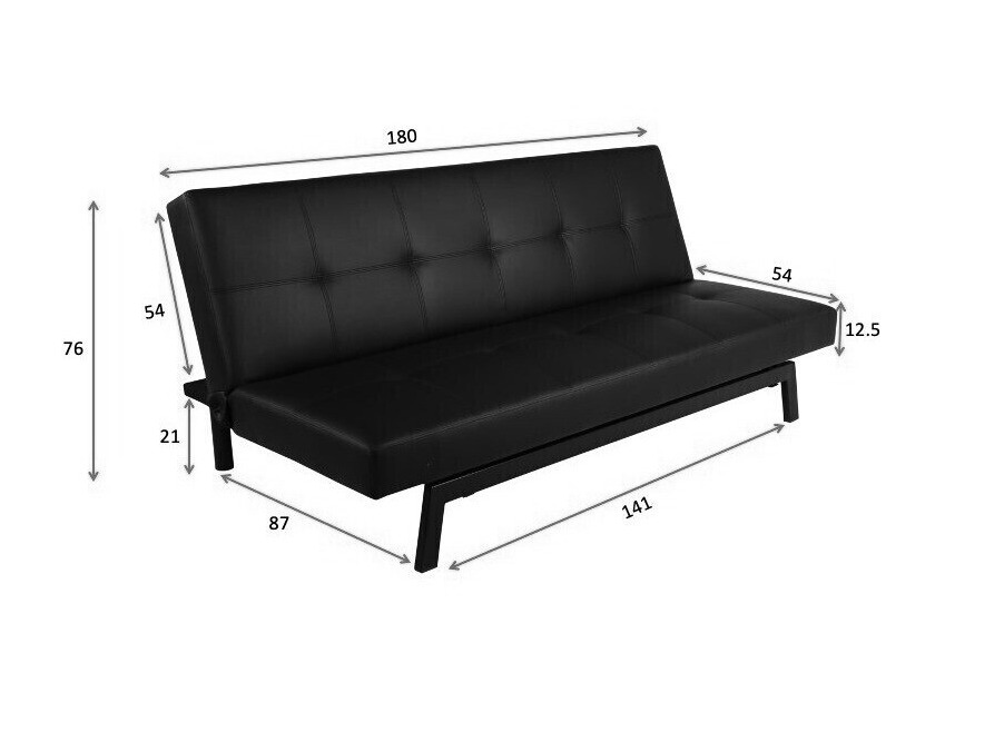 Sofa lova Dallas 1710 (Tamsi pilka + Juoda)