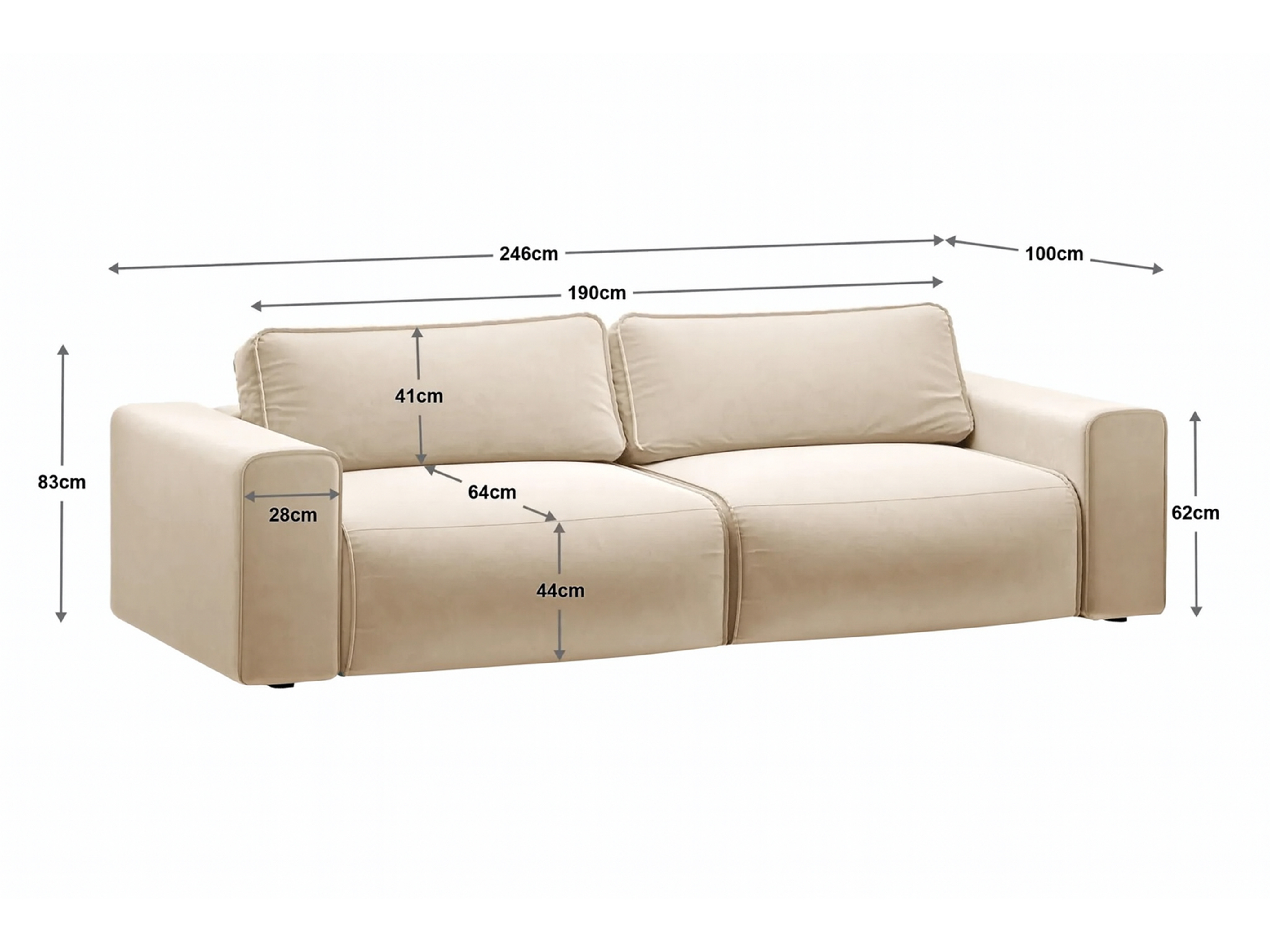 Sofa lova Beckley 204 (Moly 99)