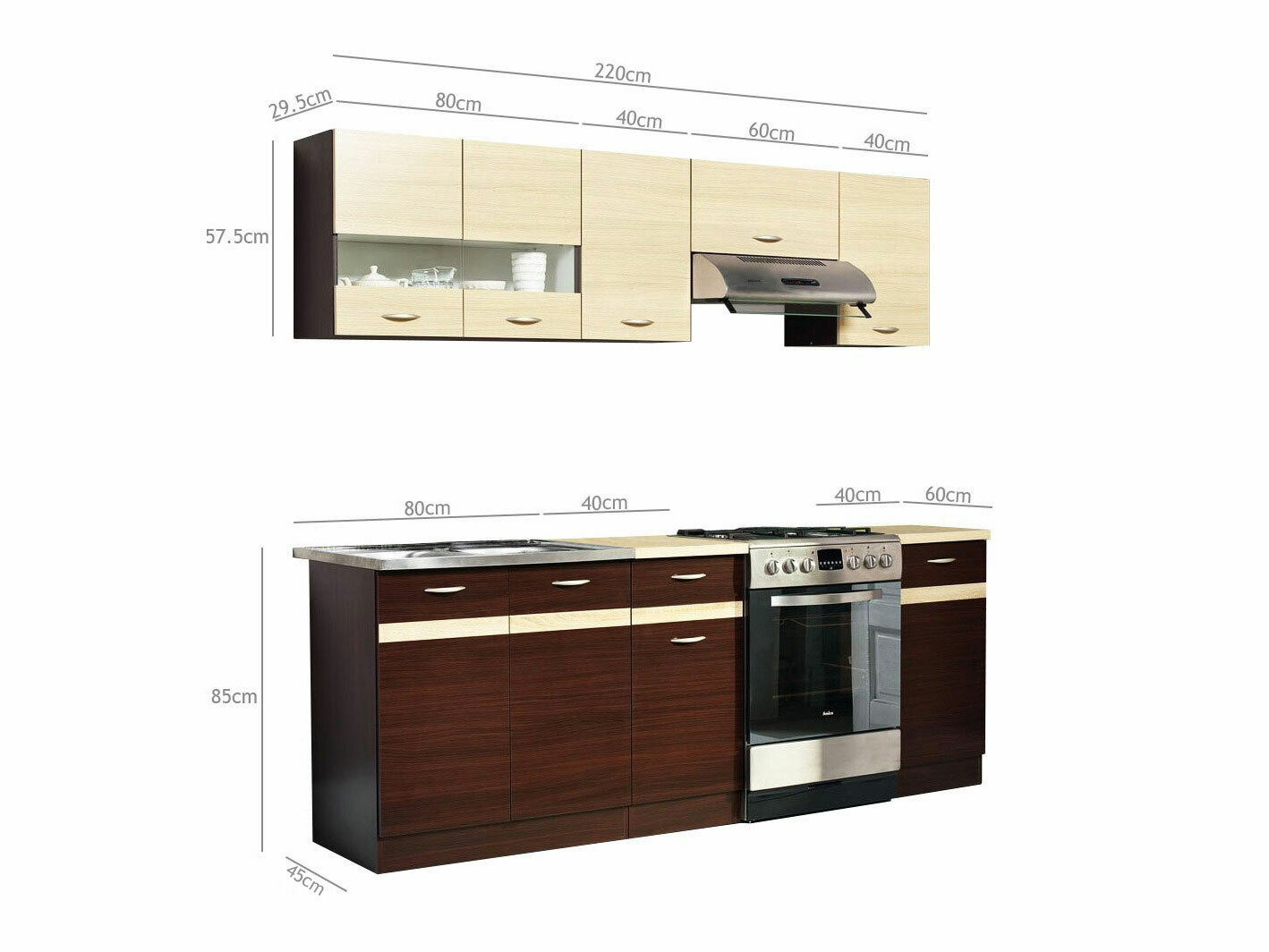 Modulinis virtuvės komplektas Eli Dark 111