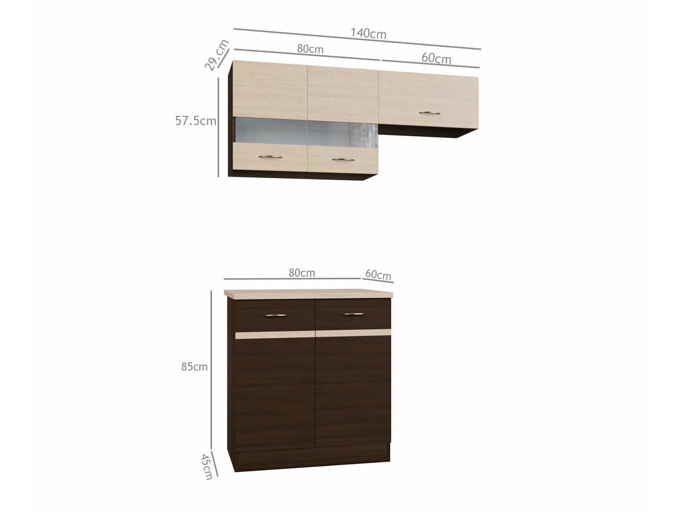 Modulinis virtuvės komplektas Eli Dark 116