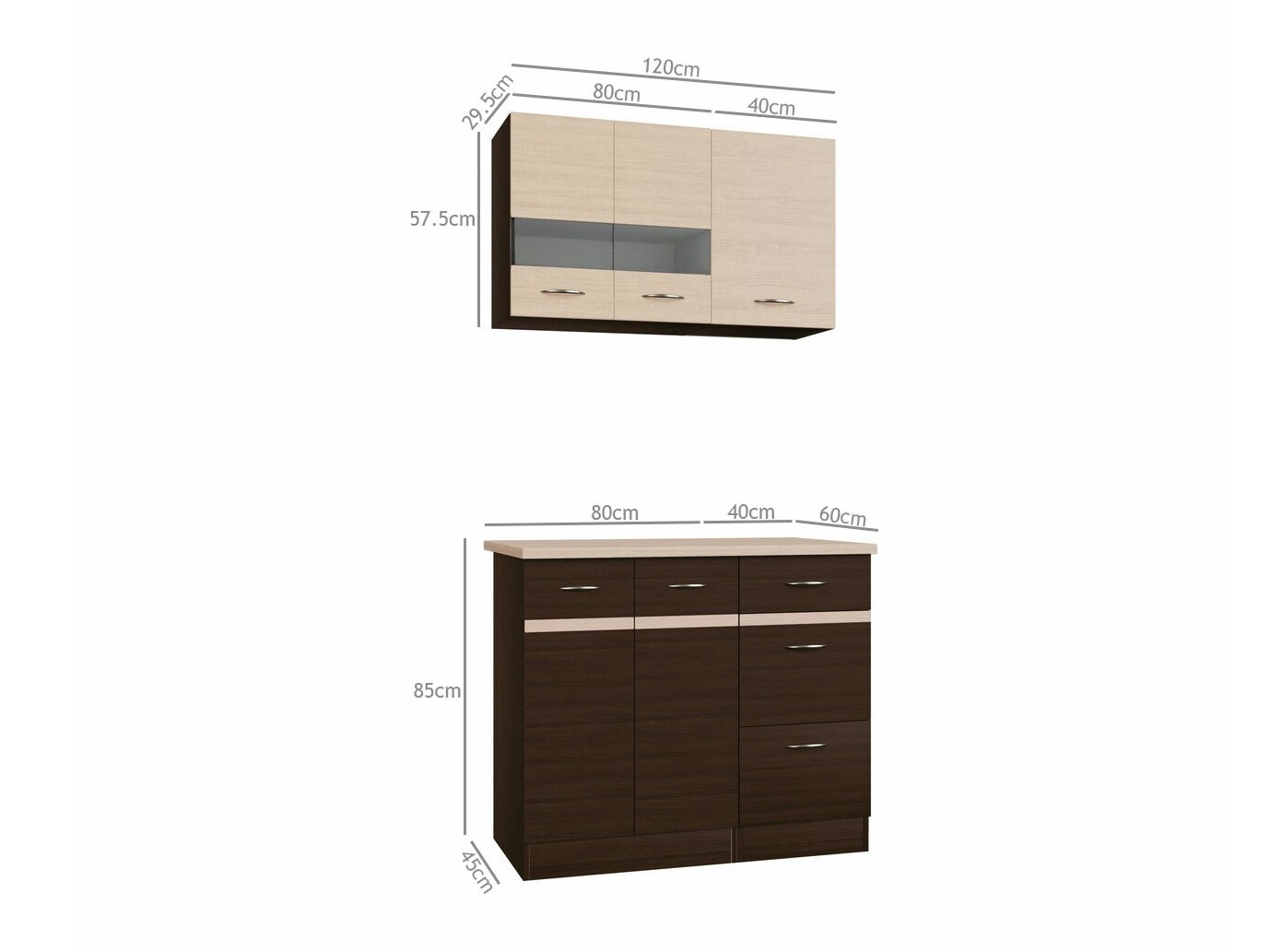 Modulinis virtuvės komplektas Eli Dark 118