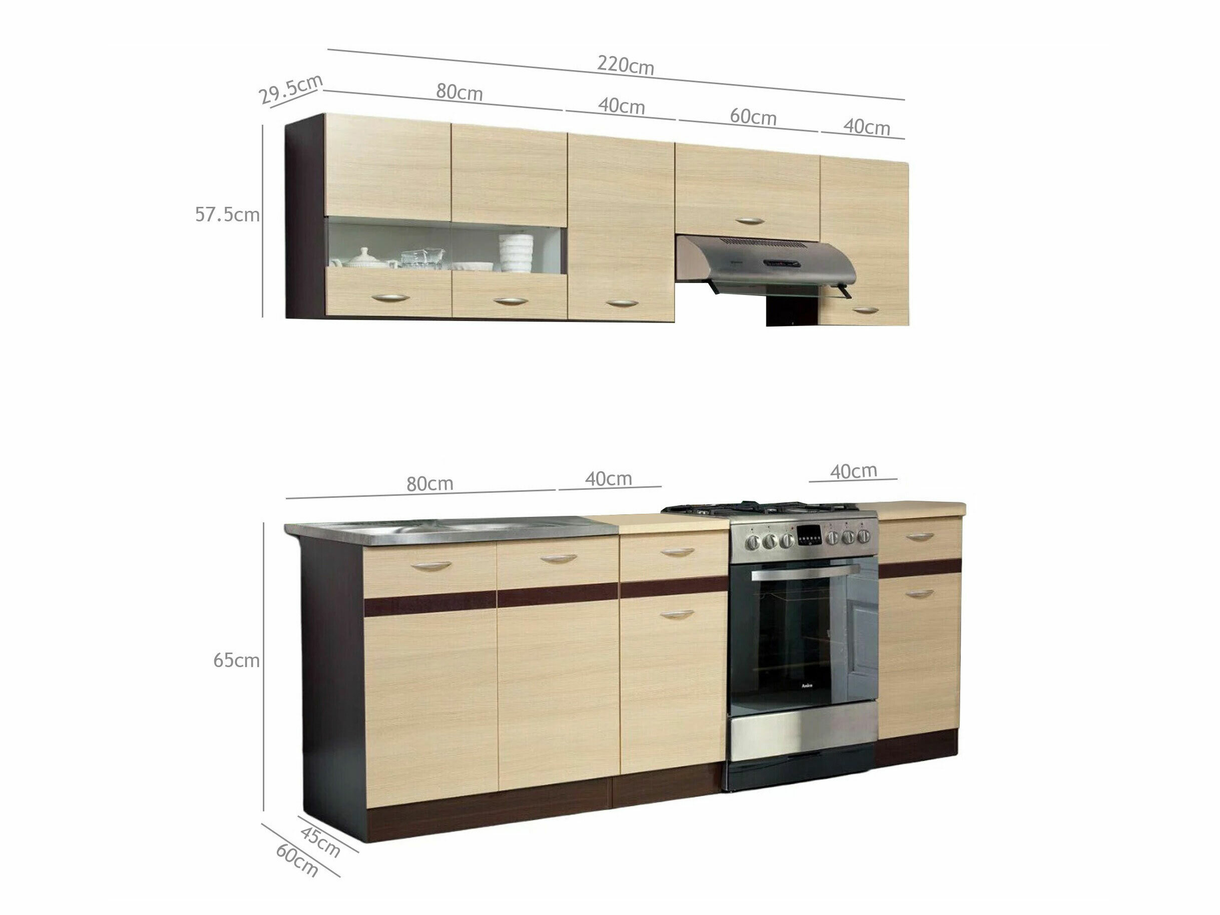 Modulinis virtuvės komplektas Eli Light 111