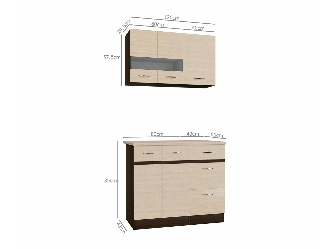 Modulinis virtuvės komplektas Eli Light 118