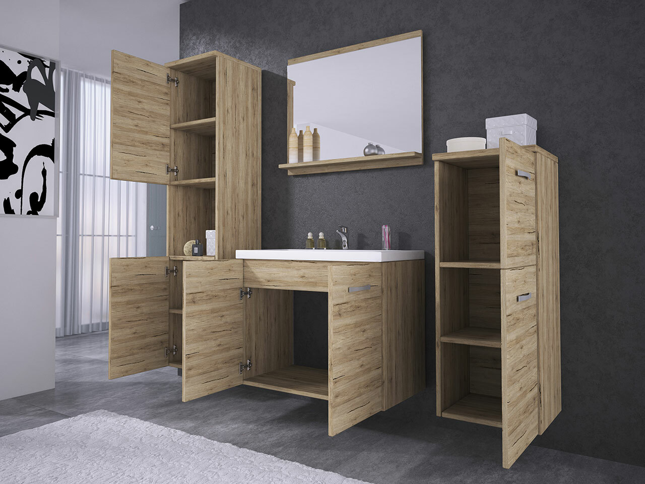 Vonios komplektas Sarasota 108 (Votan ąžuolas)